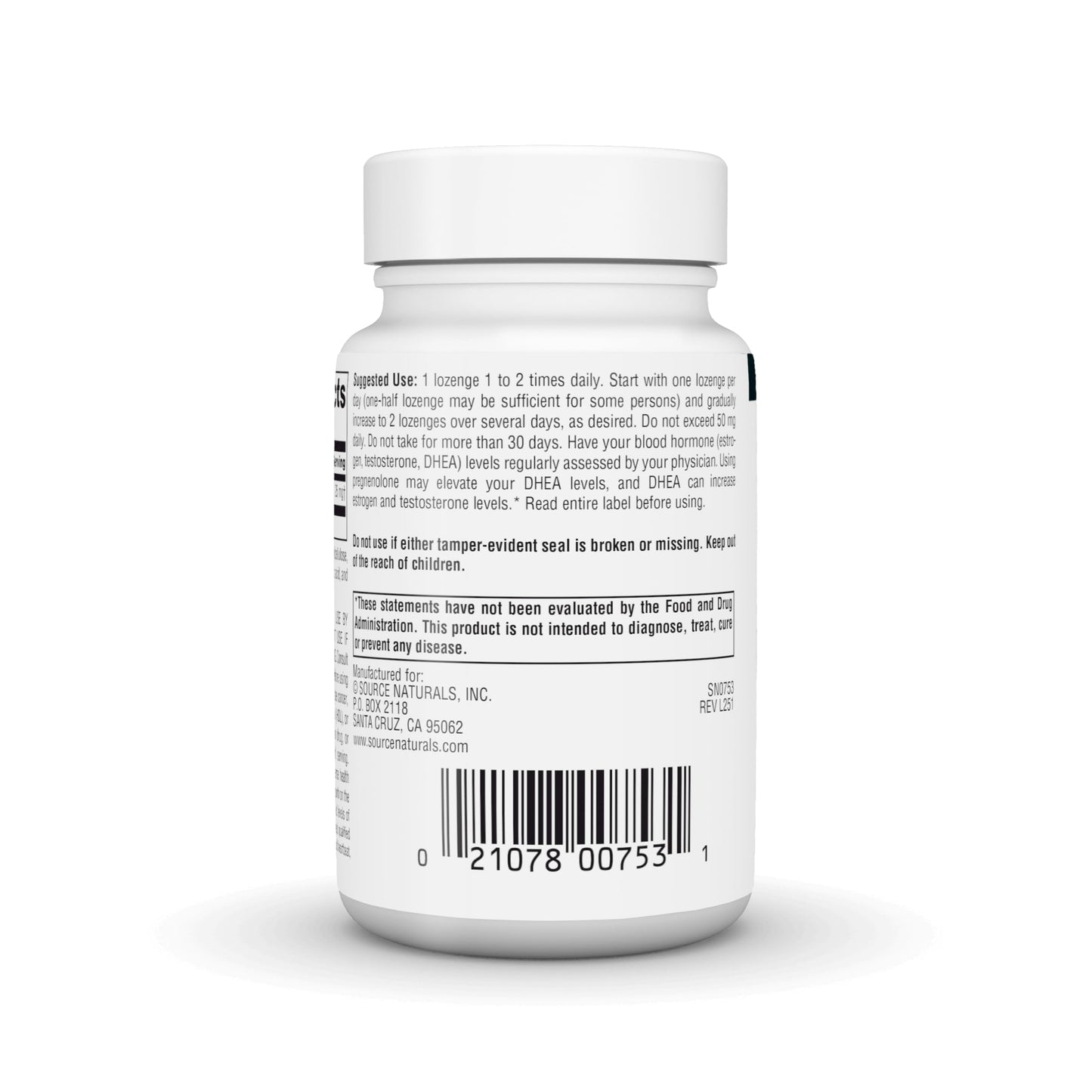 Source Naturals Pregnenolone 25mg Lozenges, 120 Count