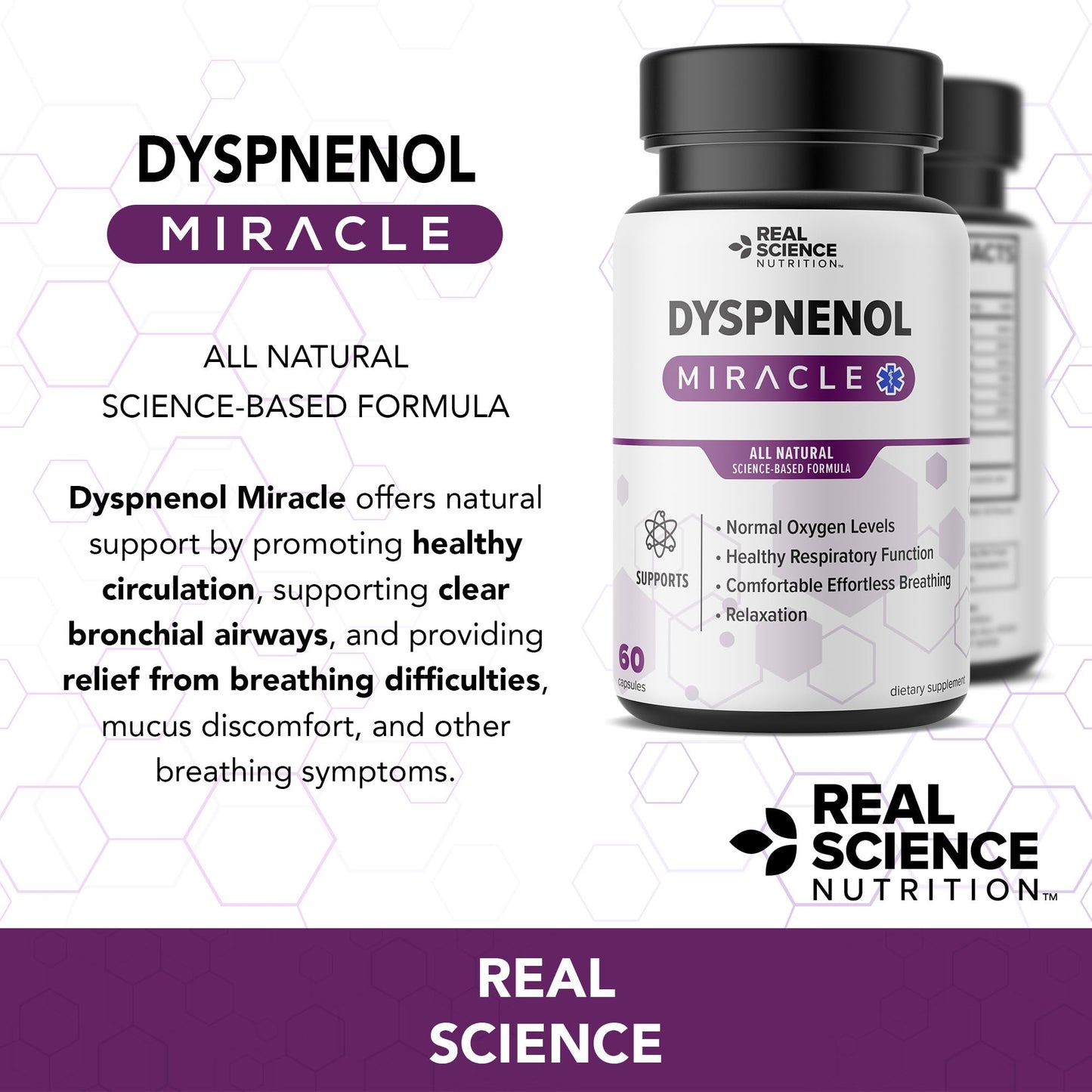 Real Science Nutrition Dyspnenol Miracle Capsule, 60 Count