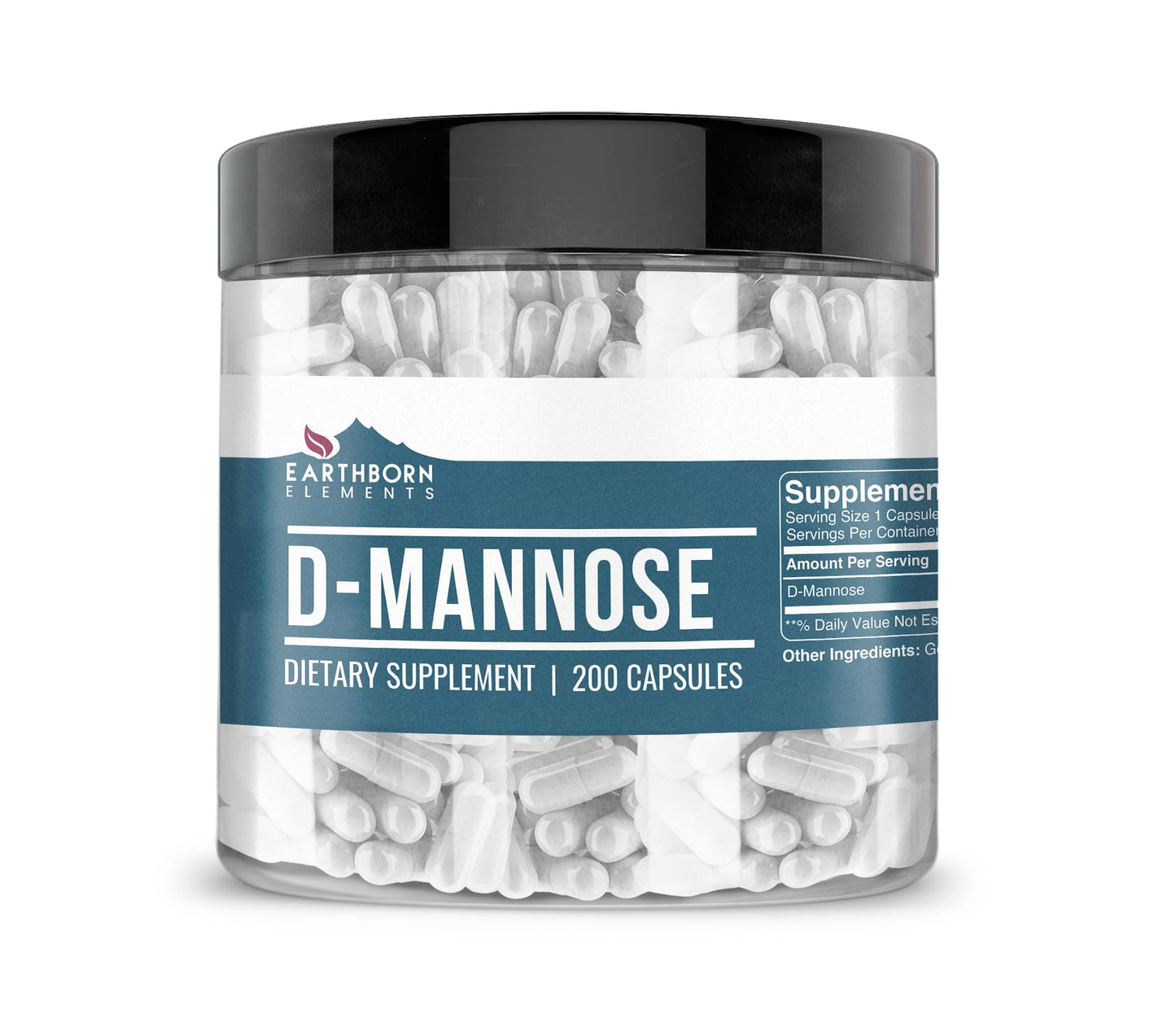 Earthborn Elements D-Mannose Capsules, 200 Capsules