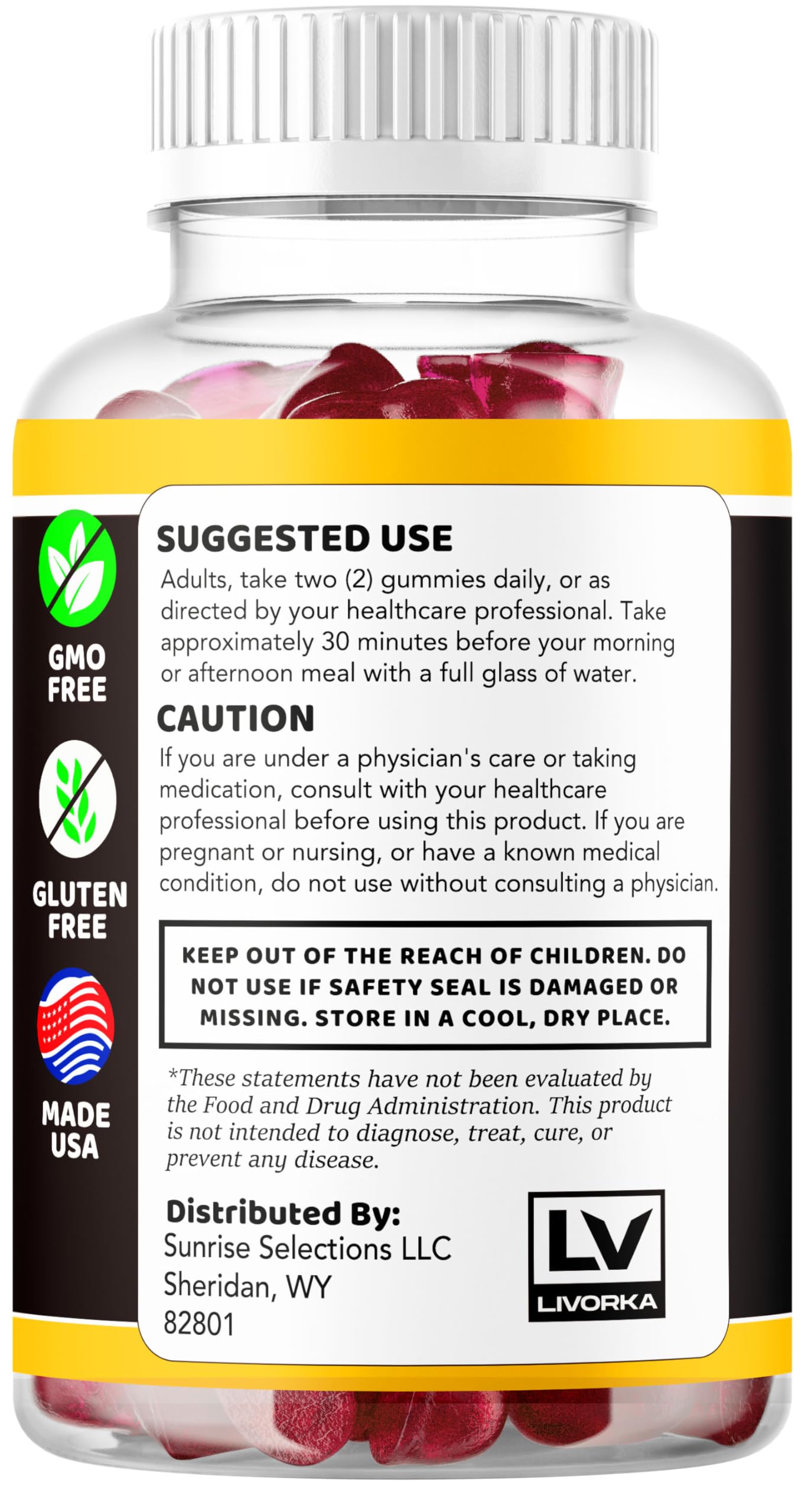 LIVORKA Maxivor Gummies for Men, Gummies, 120 Gummies