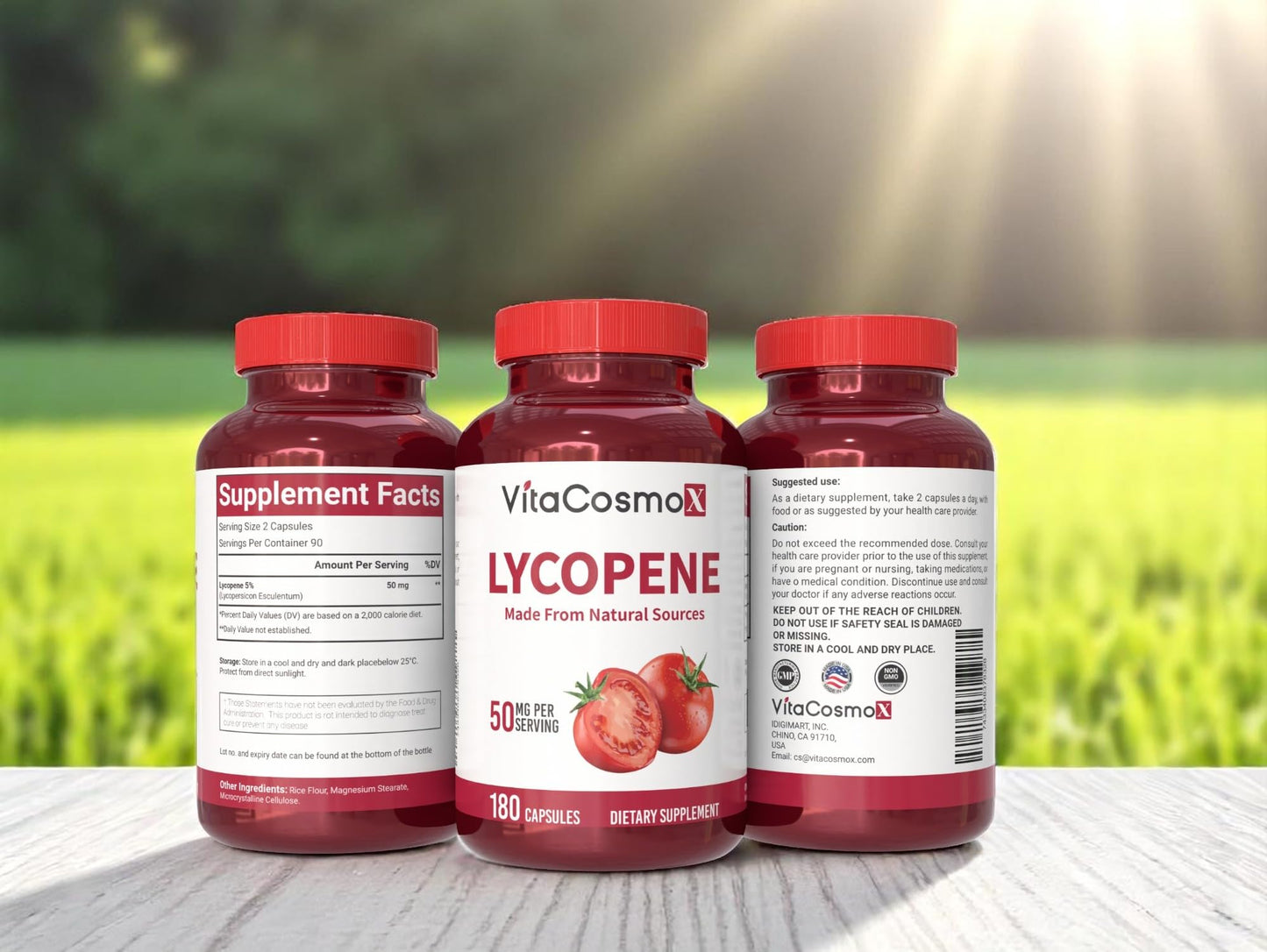 VitaCosmoX Lycopene 50mg Vegan Capsules, 360 Capsules