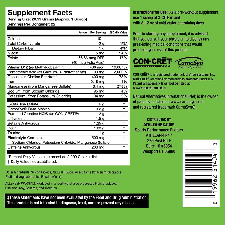 ATHLEAN-RX X-CITE Pre-Workout Powder 18.72