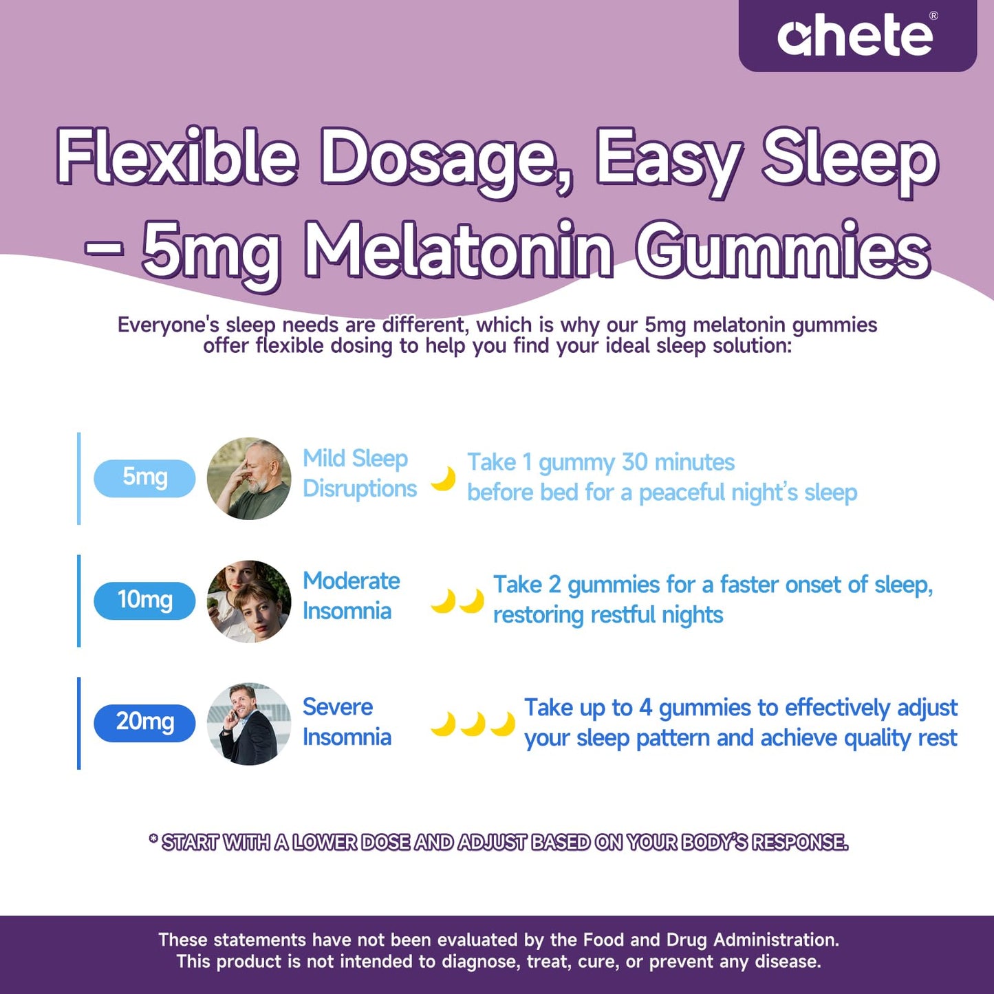 Ahete Melatonin 5mg Gummies, 120 Gummies