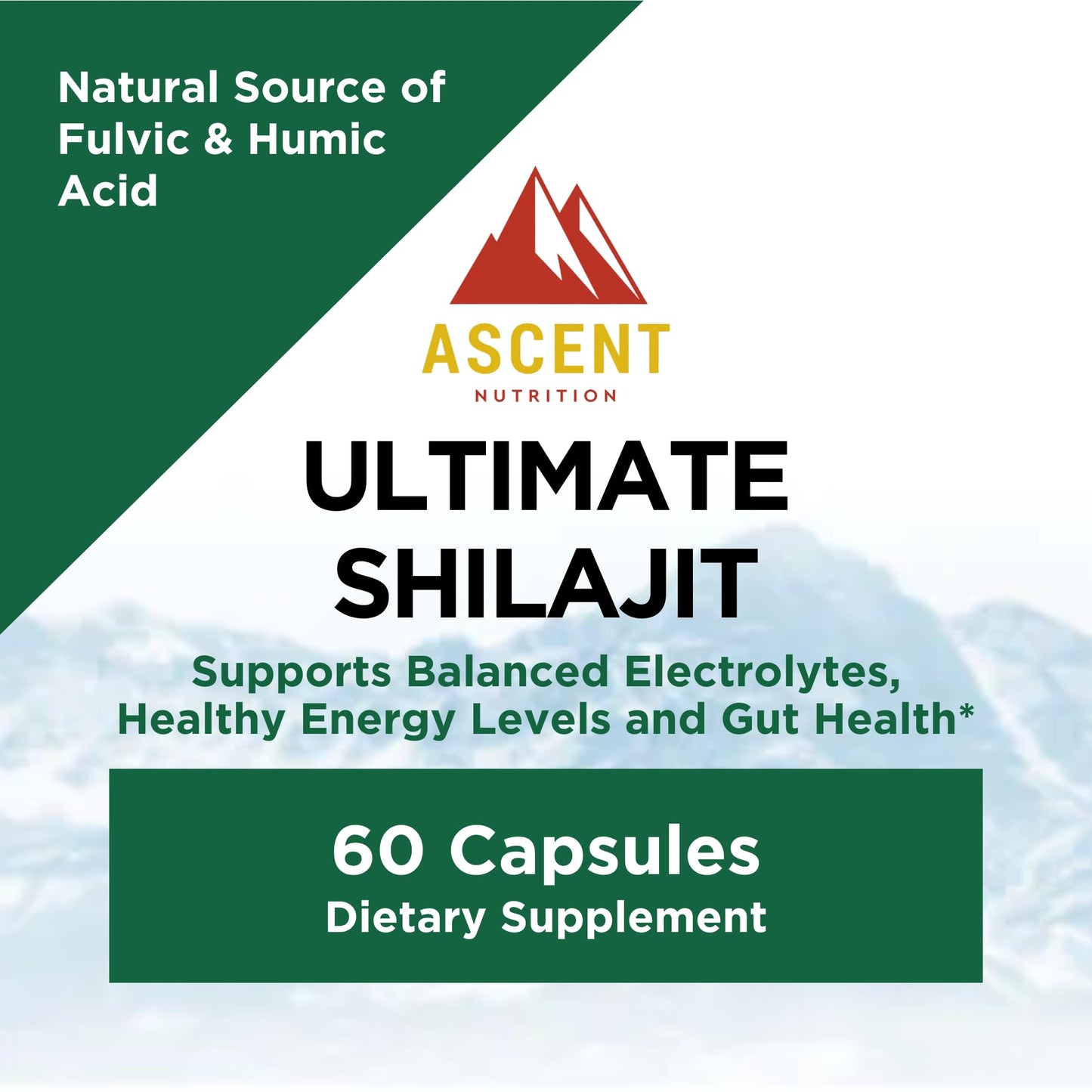 Ascent Nutrition Ultimate Shilajit, 60 Capsules
