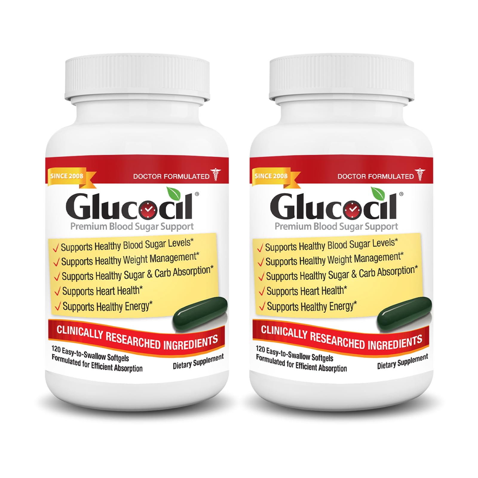 Glucocil Blood Sugar Support Softgels 2-Pack