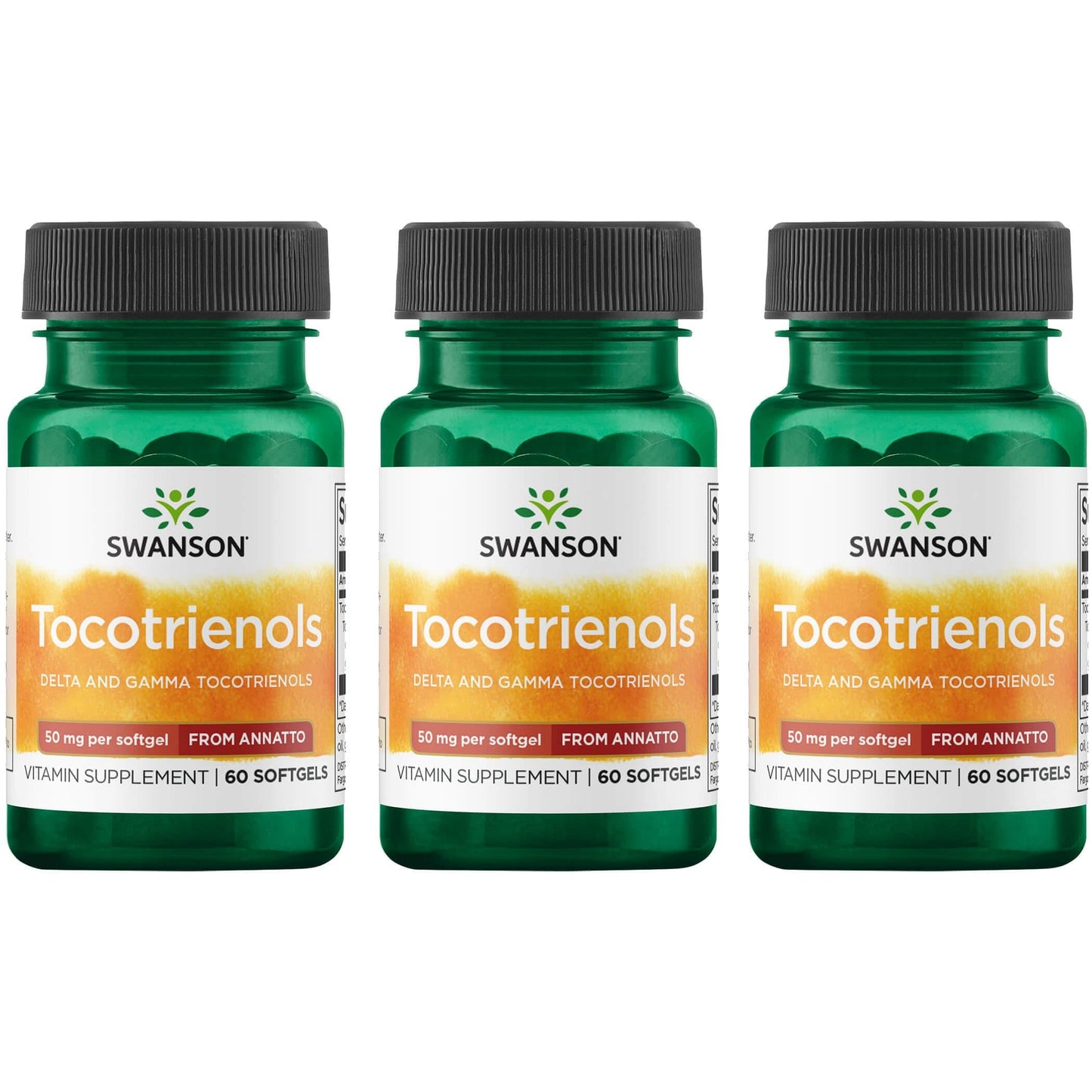 Swanson Deltagold Tocotrienols-Annatto Tocotrienols Vitamin E Tocotrienols 99% Tocopherol Free Softgels 180 Count