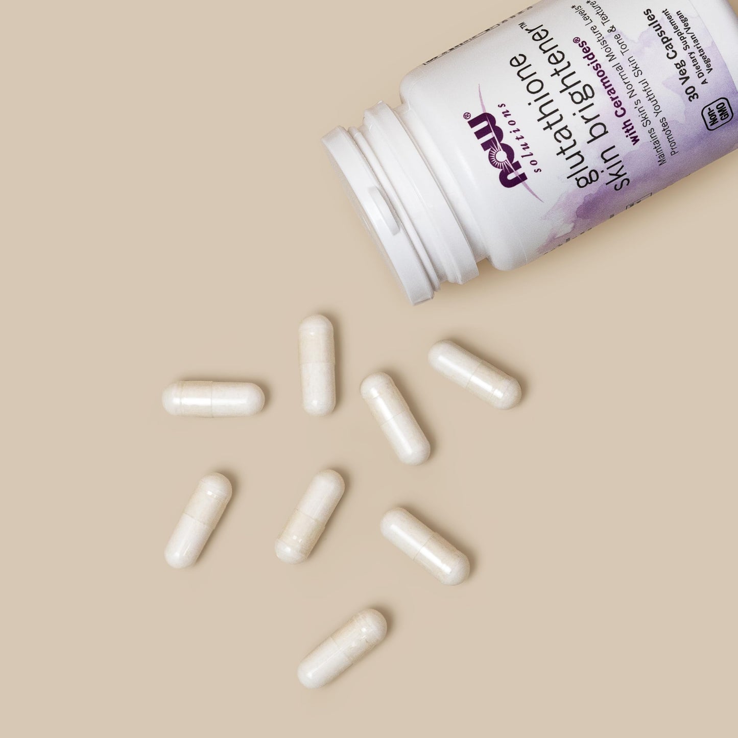 NOW Foods Glutathione Skin Brightener with Ceramosides Moisturizing and Illuminating Capsules 30