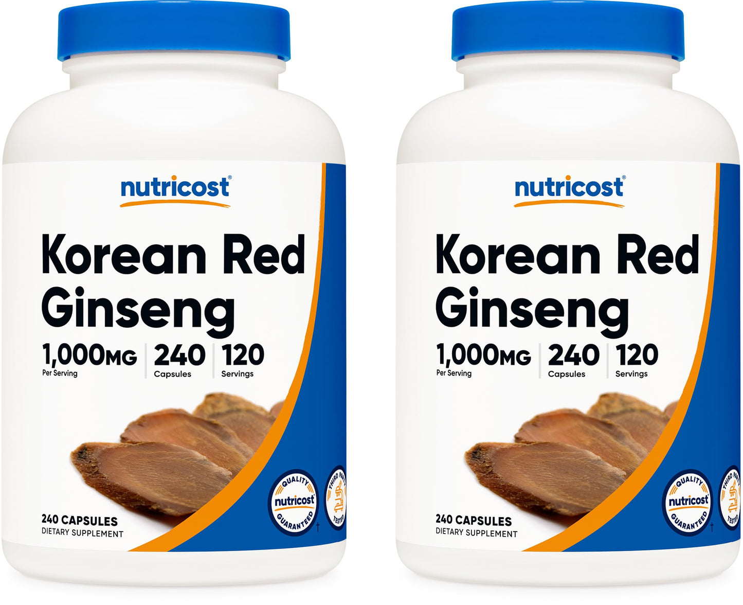 Nutricost Korean Ginseng 500mg Capsules, 2 Bottles
