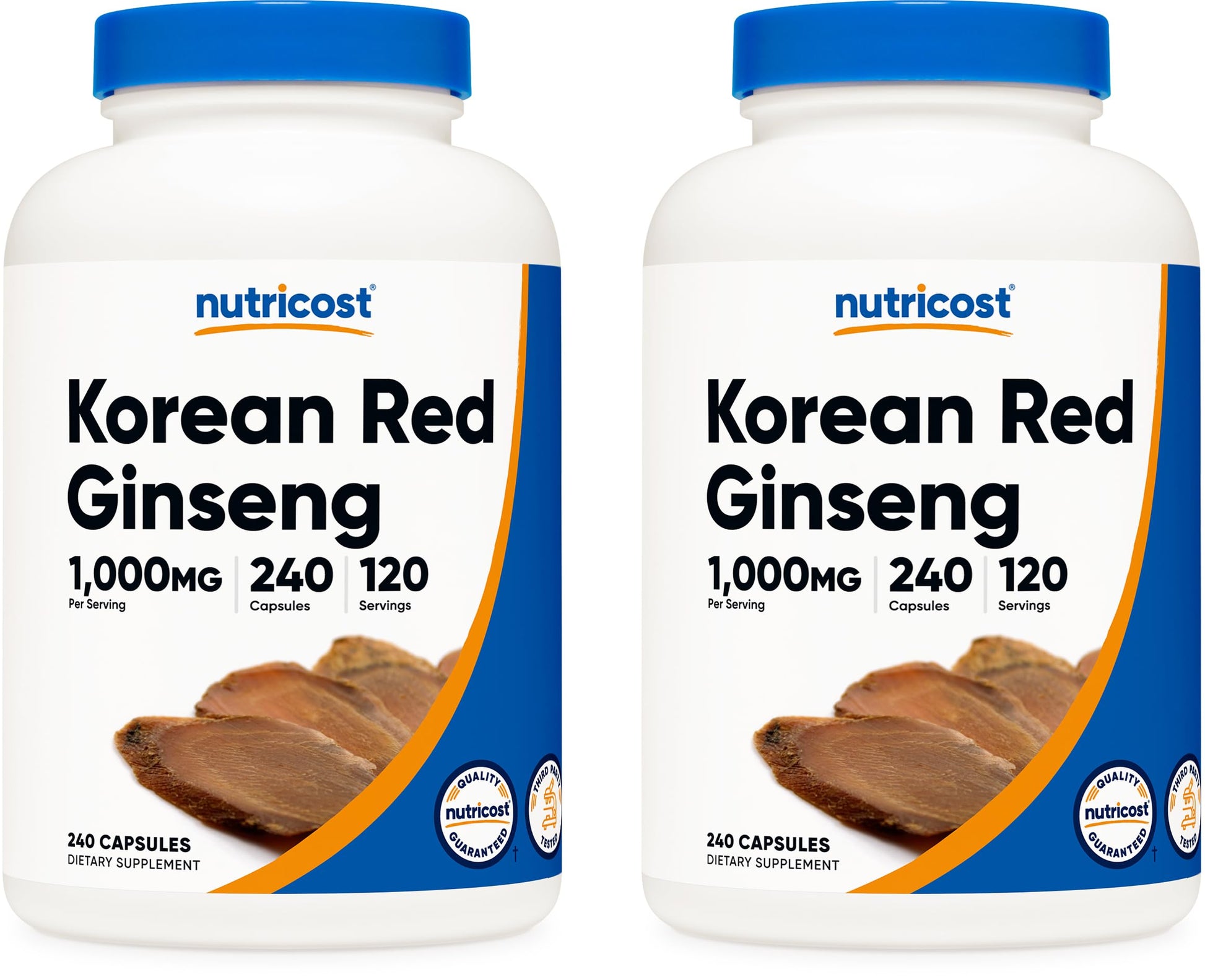 Nutricost Korean Ginseng 500mg Capsules, 2 Bottles