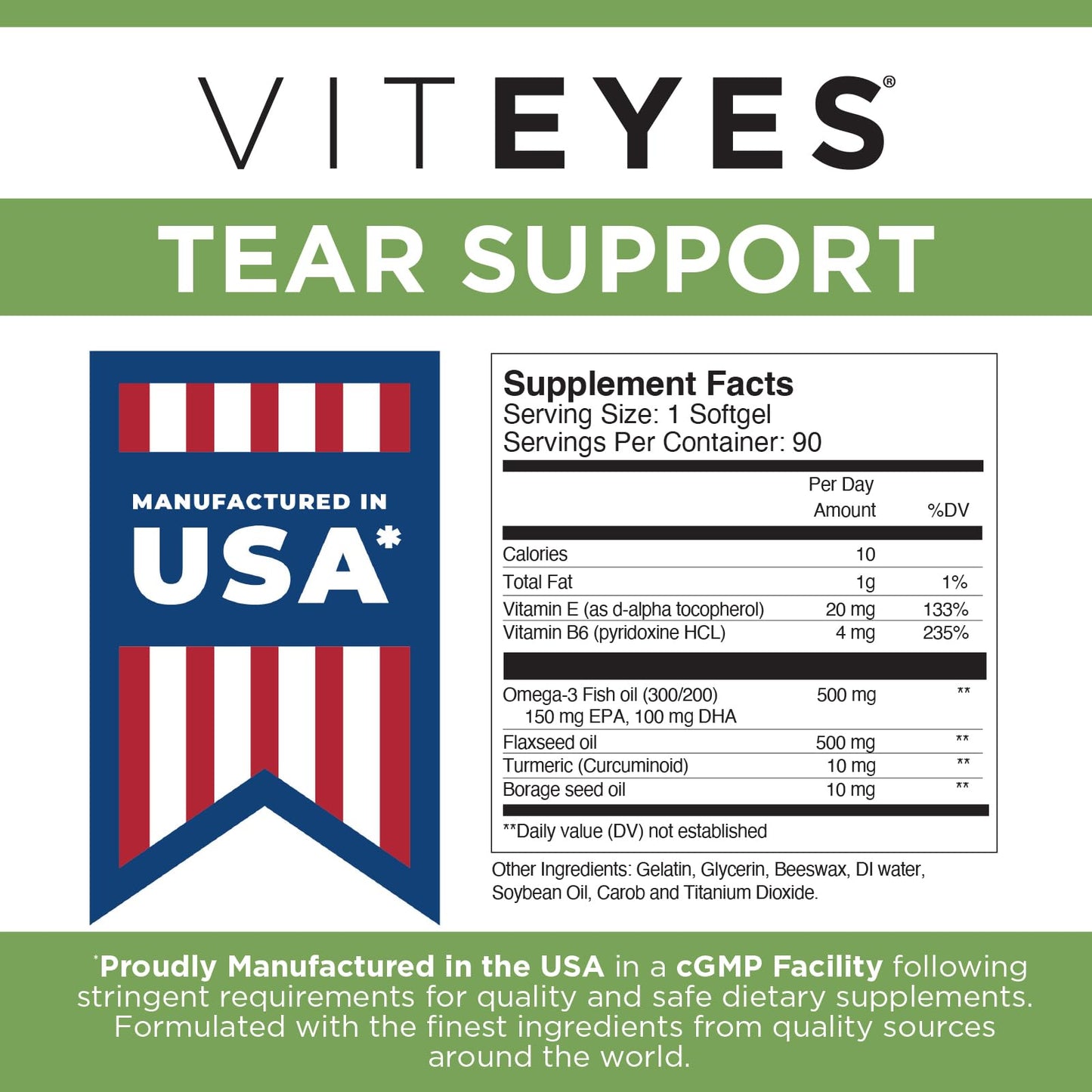 Viteyes Tear Support Eye Soothing Blend 90 Softgels