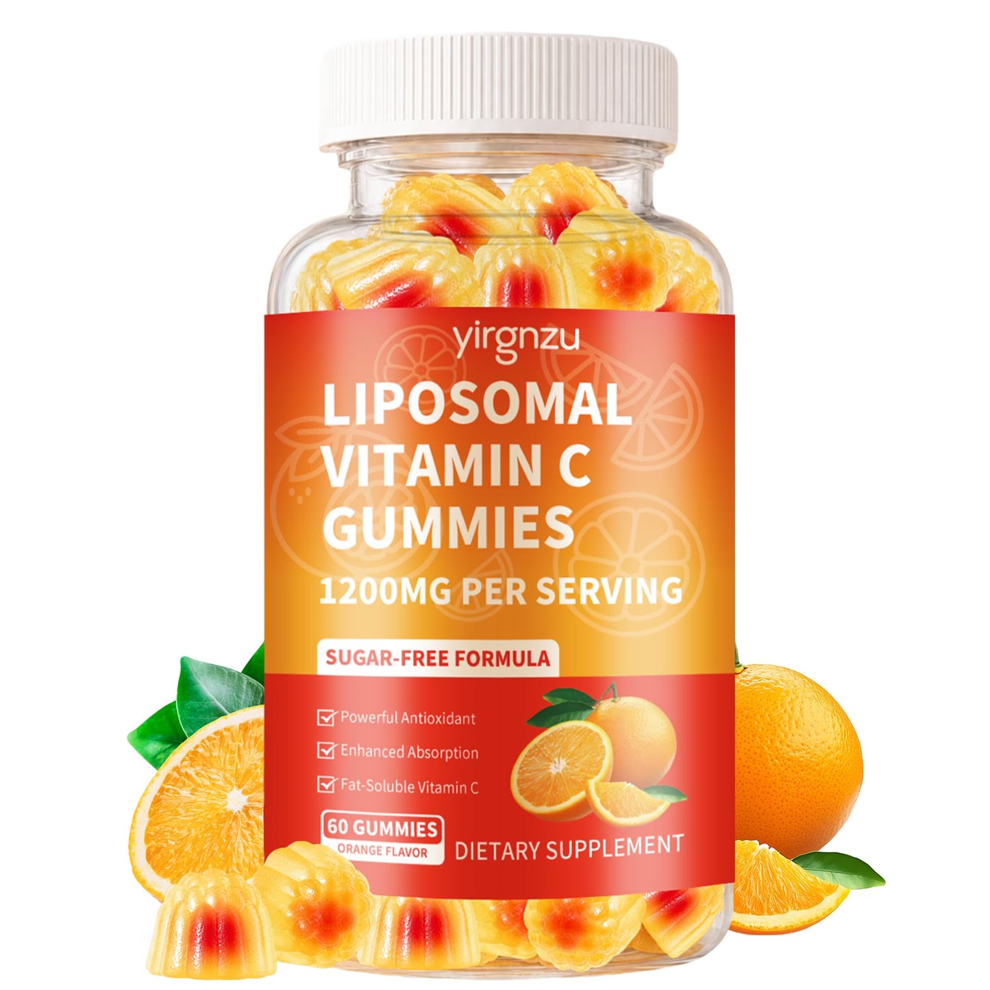 Yirgnzu Liposomal Vitamin C 1200mg Gummies 60 Count