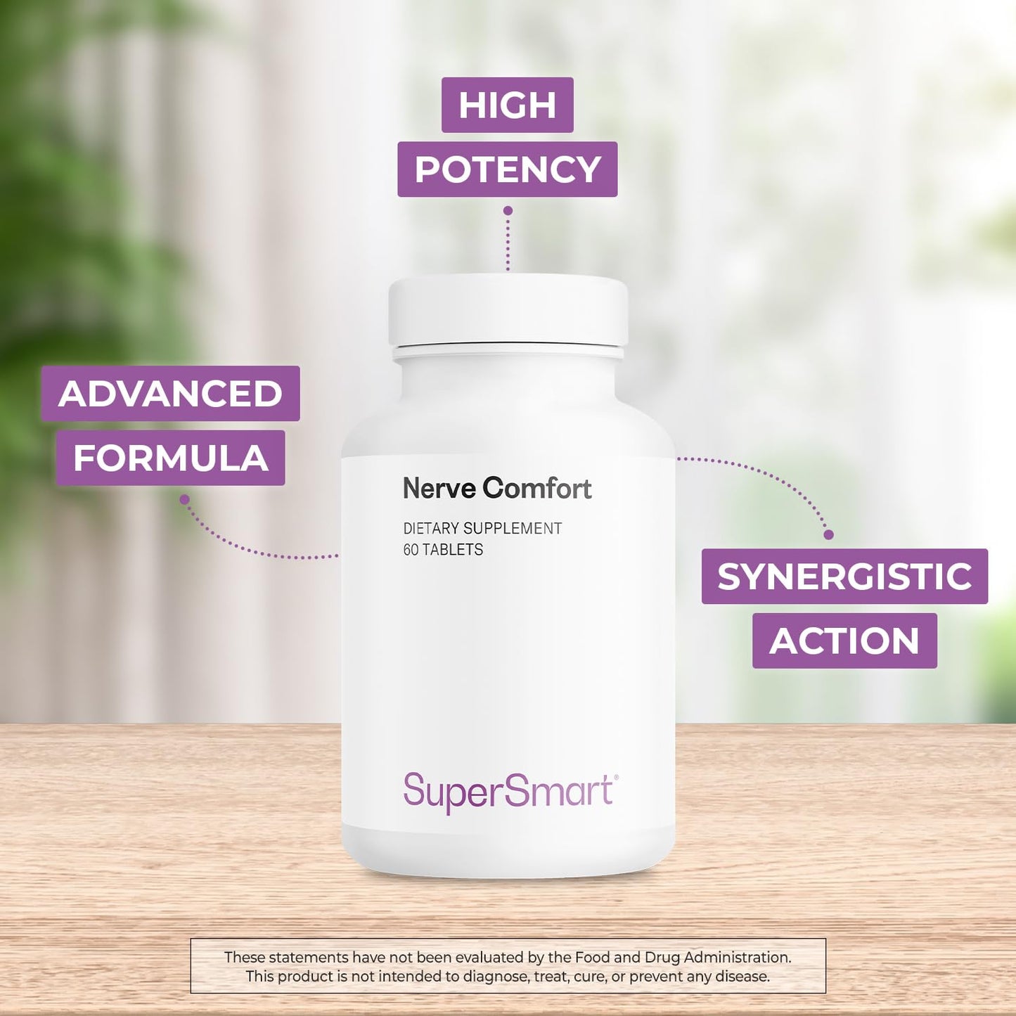 Supersmart Nerve Comfort Advanced Formula with Alpha Lipoic Acid ALA, Acetyl-L-Carnitine, Benfotiamine & Magnesium, 60 Tablets