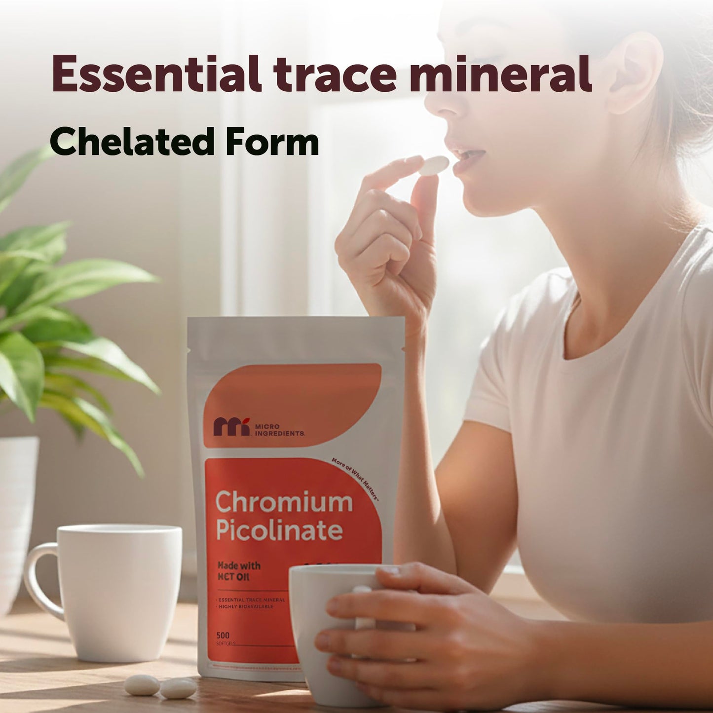 Micro Ingredients Chromium Picolinate 1,000 mcg Per Serving Softgels, 500 Count