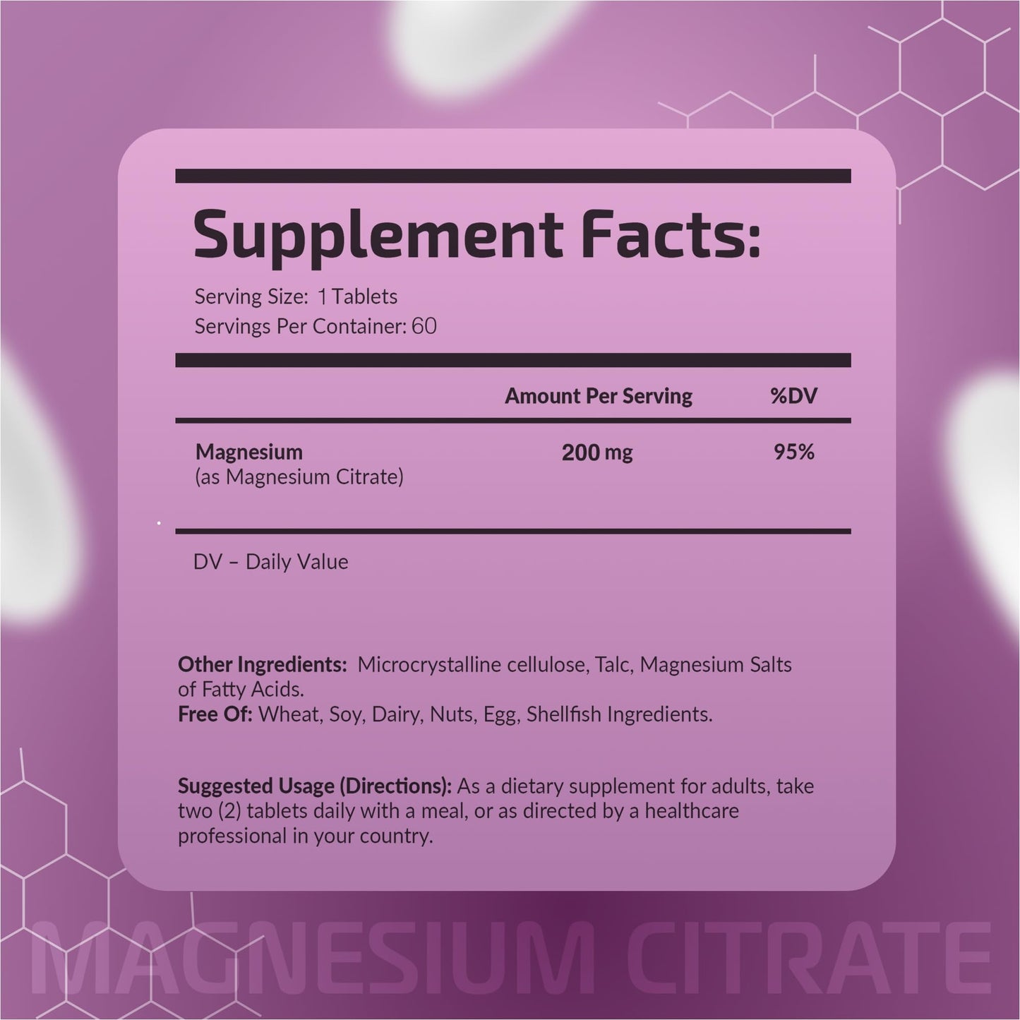 Fuelup Magnesium Citrate 200 mg Capsules, 60 Count