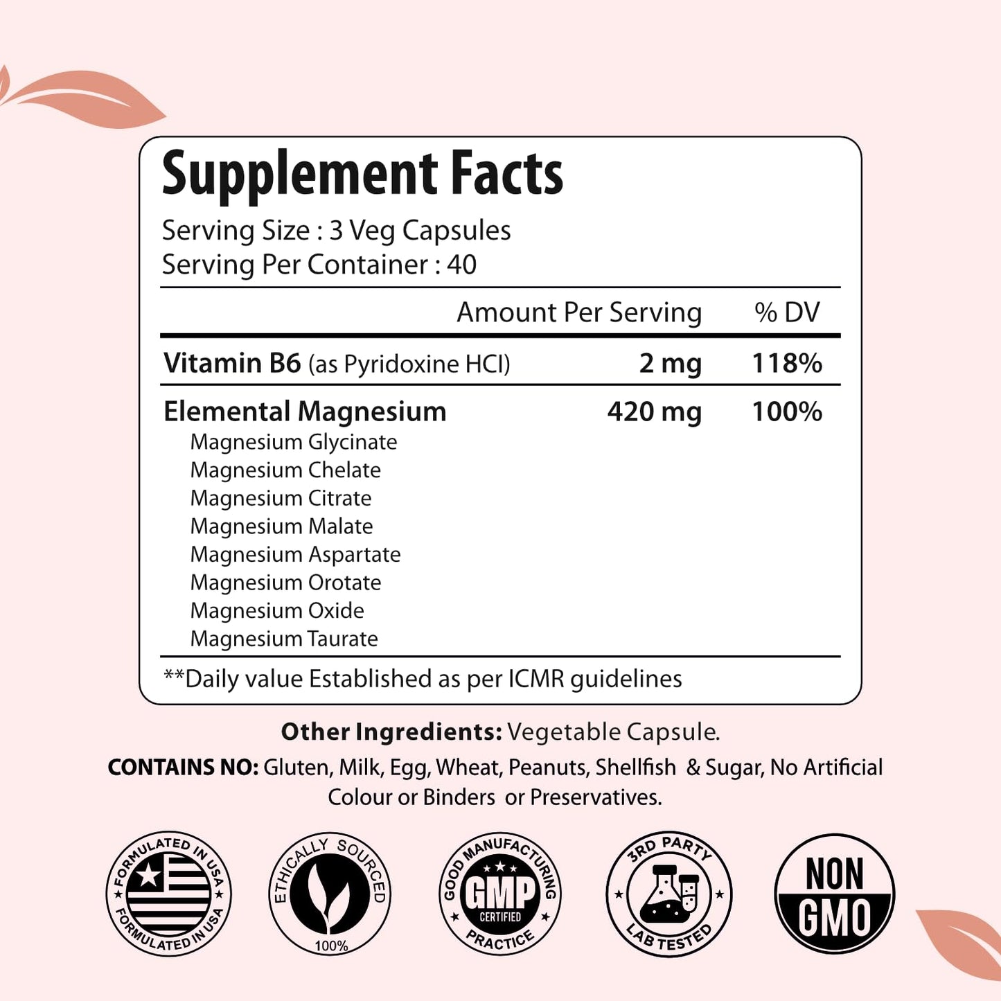ForestVibe Magnesium Complex 420mg, 8-in-1 Blend with Glycinate, Chelate, Citrate & Malate, 120 Capsules