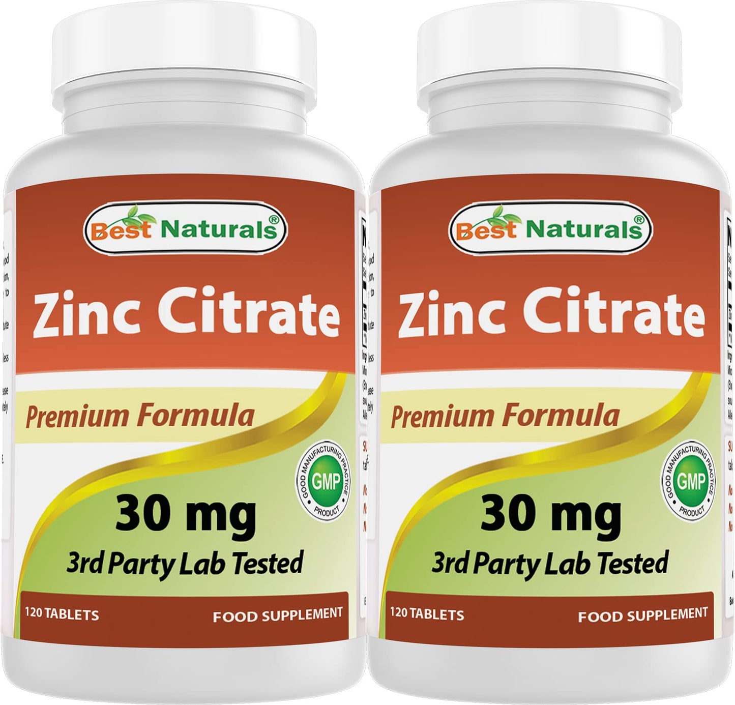 Best Naturals Zinc 30mg Supplements (as Zinc Citrate) - Zinc Vitamins for Adults Immune Support - 240 Tablets