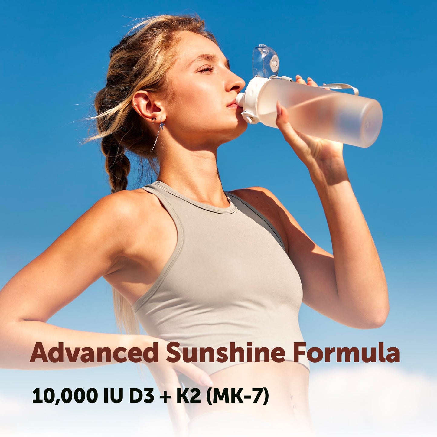Micro Ingredients Vitamin D3 10,000 IU + K2 MK-7 200 mcg Per Serving Softgels, 90 Count