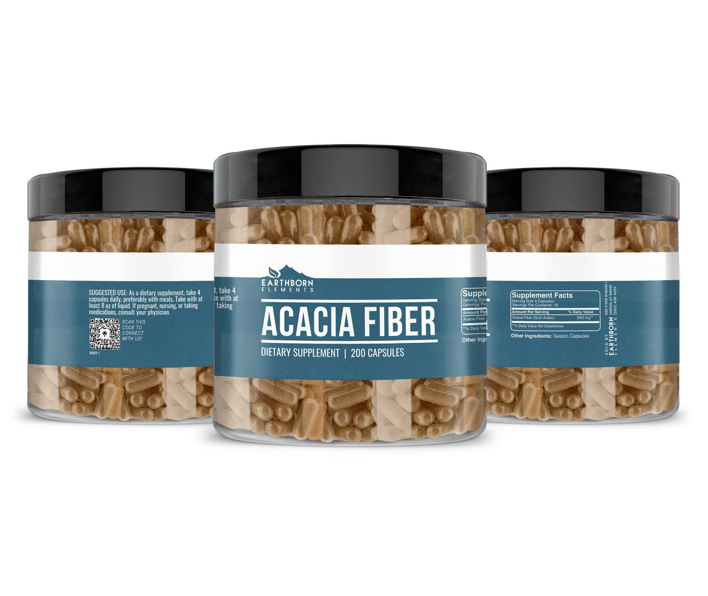 Earthborn Elements Acacia Fiber 200 Capsules