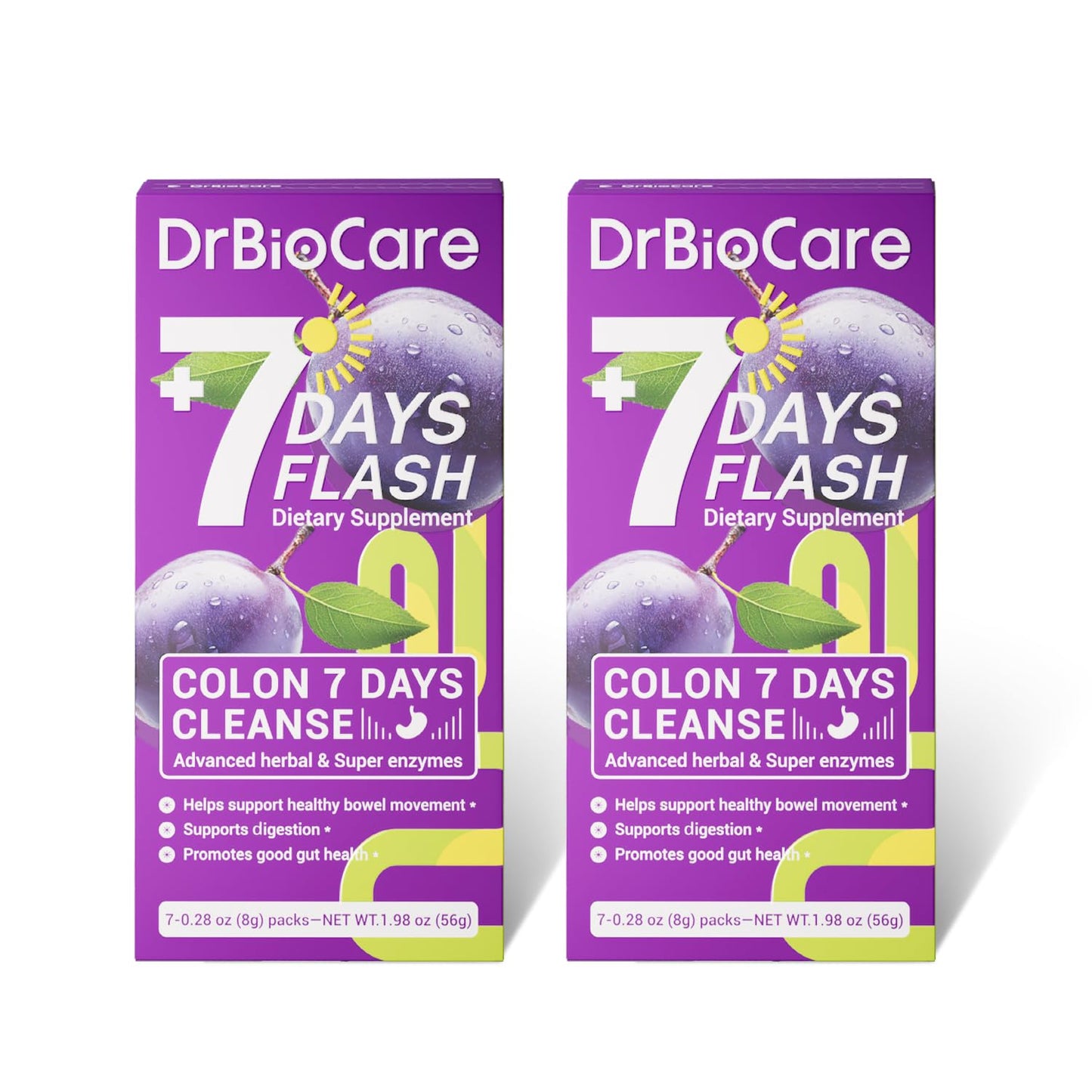 DrBioCare Colon 7 Days Cleanse Powder, 3.96 oz (Pack of 2)