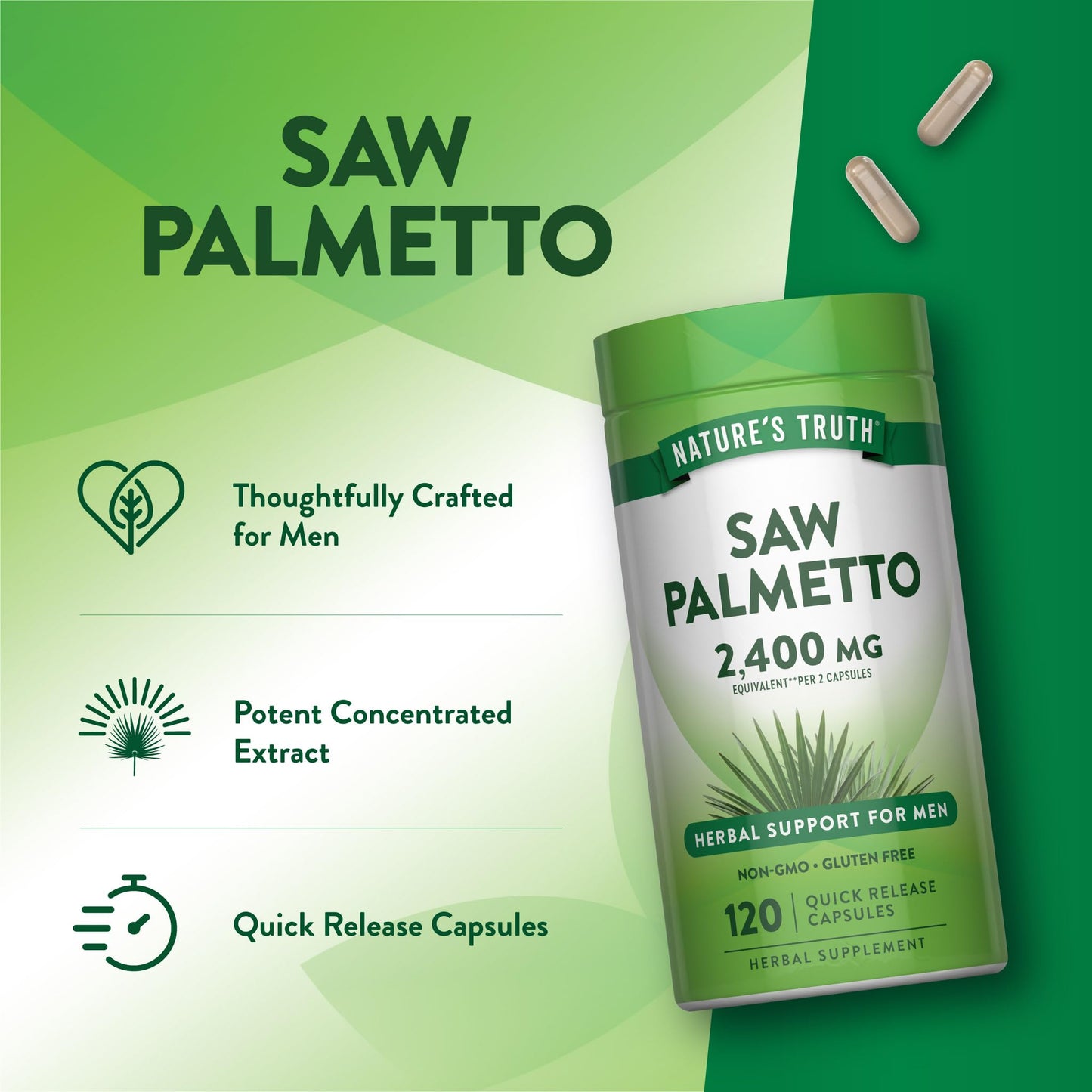 Nature's Truth Saw Palmetto Extract Capsules 120 Count