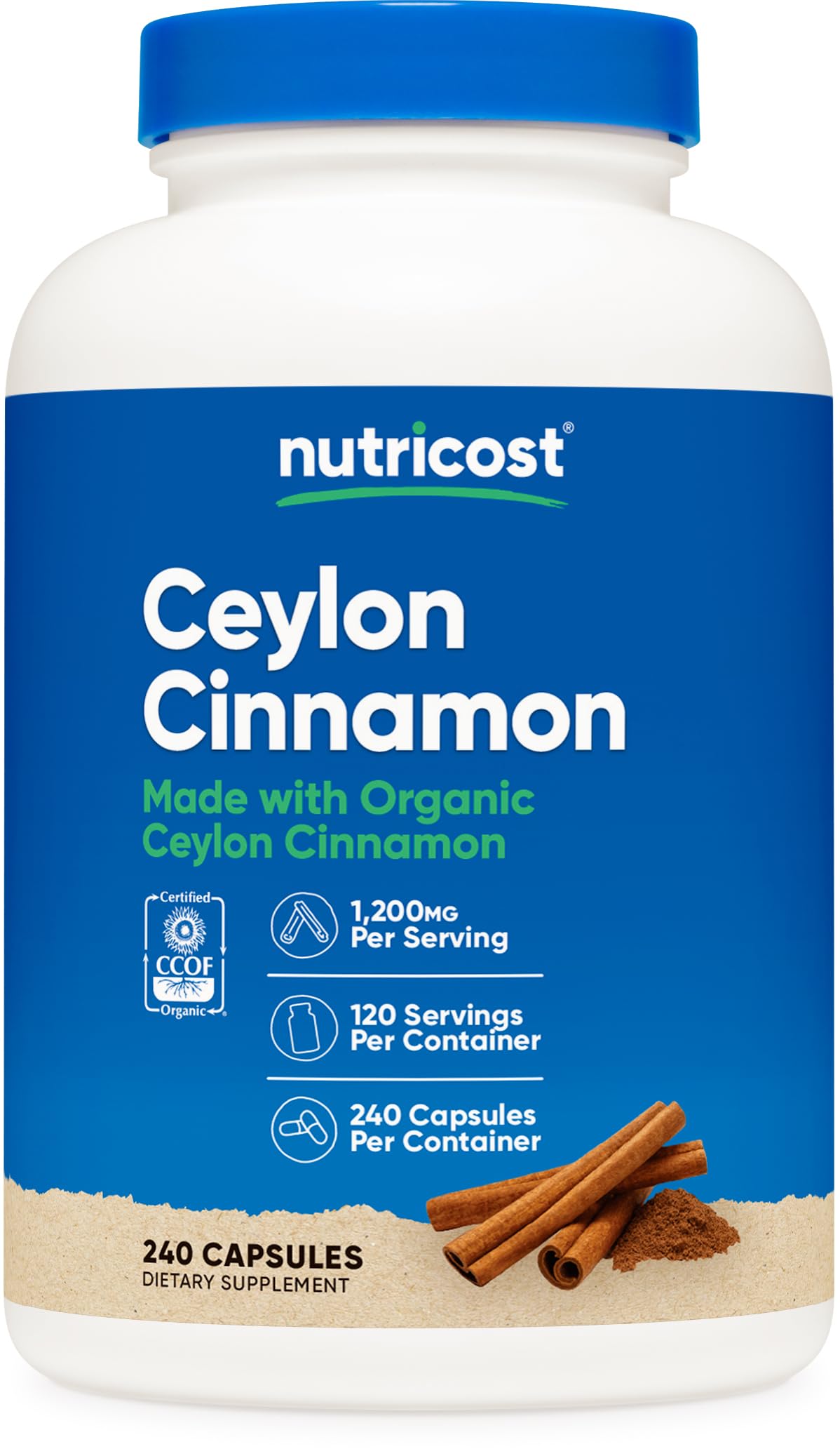 Nutricost Ceylon Cinnamon Capsules 240 Capsules