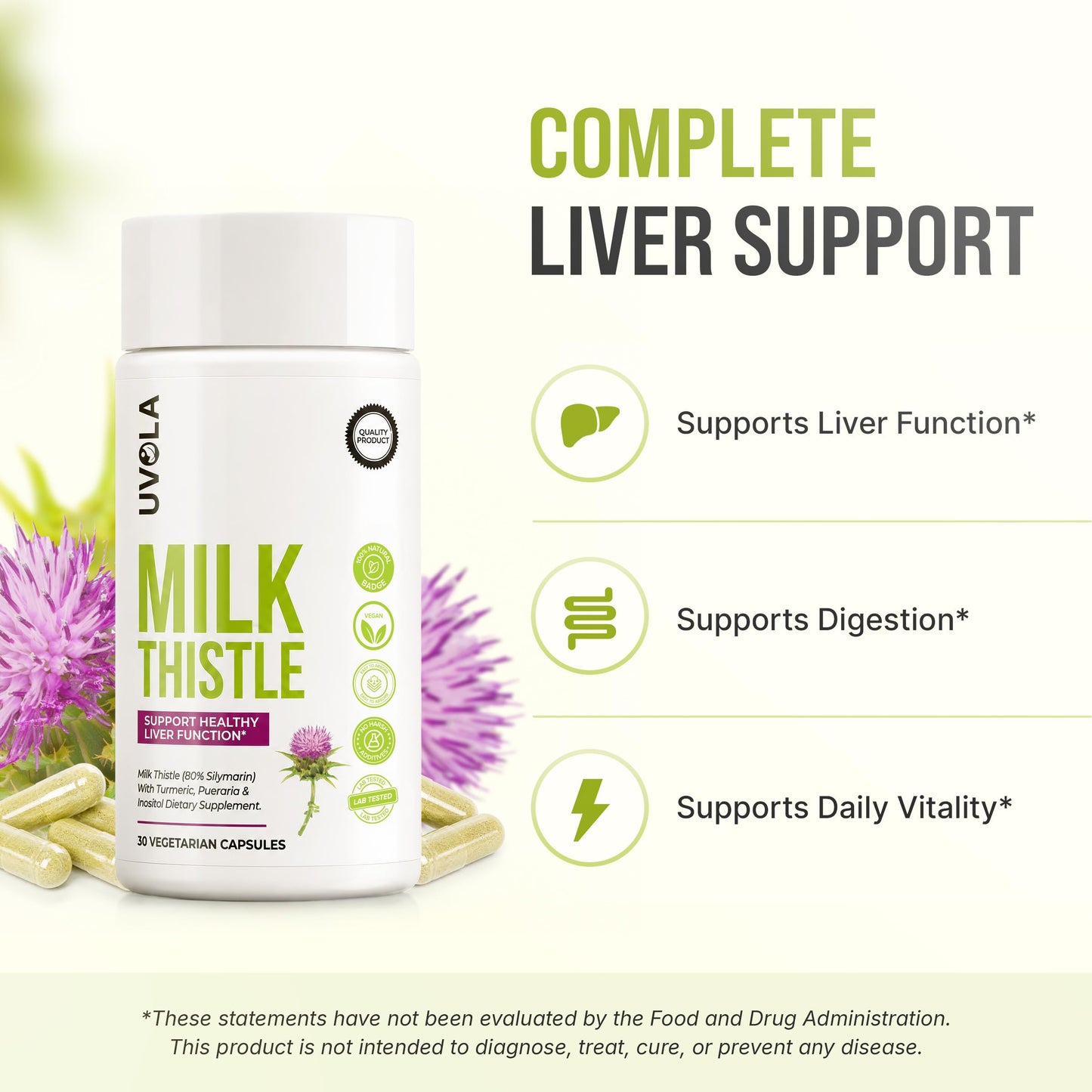 TryUvola Milk Thistle Liver Detox 60 Capsules