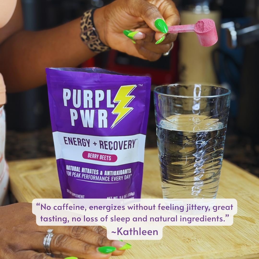 purpl pwr Caffeine-Free Energy & Recovery Drink Powder 5.6 Ounces