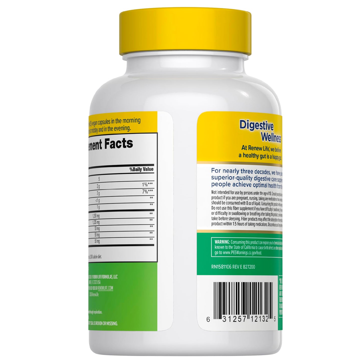 Renew Life Adult Daily Digestive Prebiotic Fiber Capsules, 150 Capsules