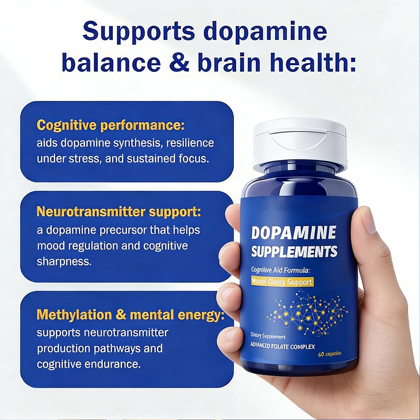 FW ZONE Dopamine Brain Supplement with L-Tyrosine 650mg Capsule, 60 Count