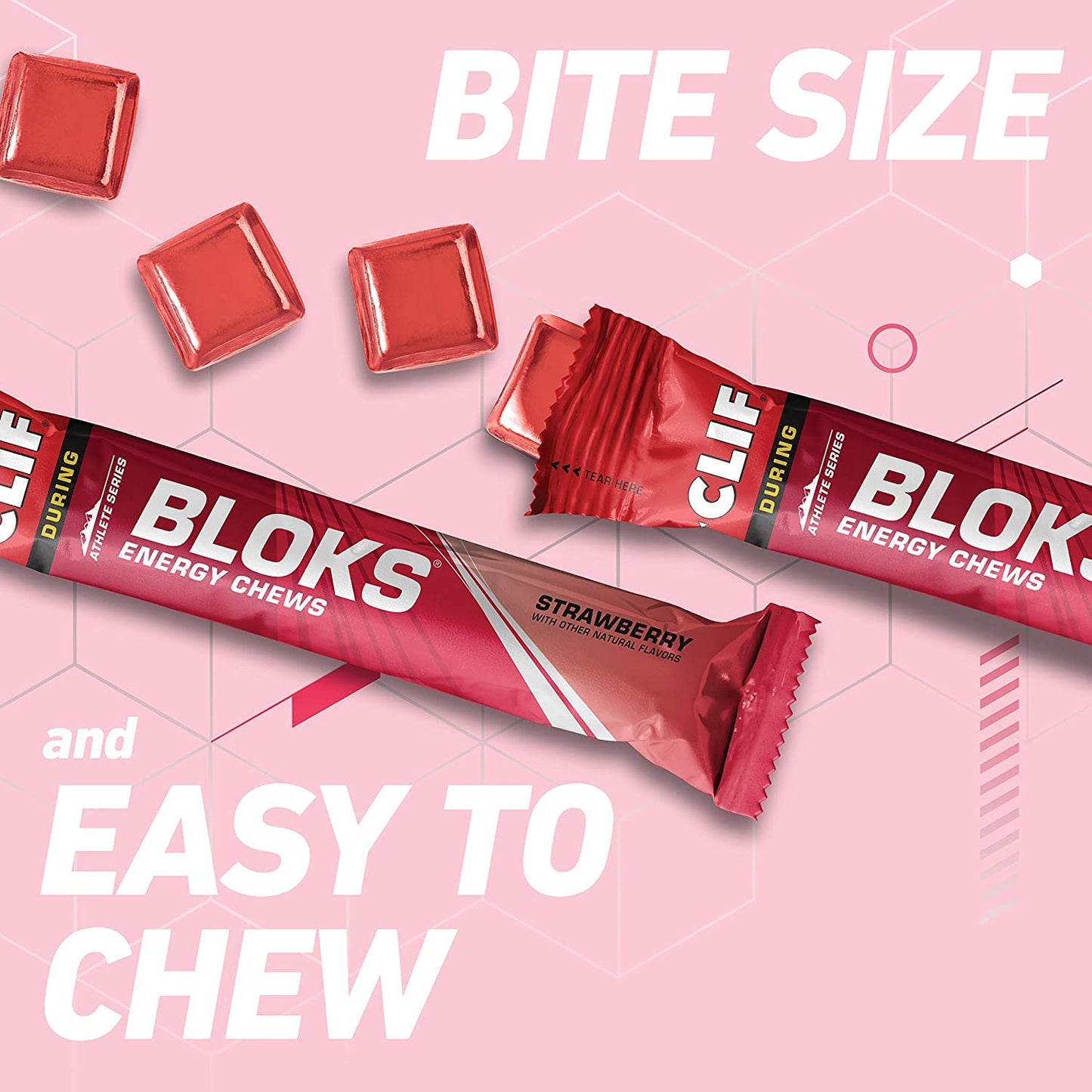 Clif Bloks Energy Chews Strawberry Chewable 3 Count