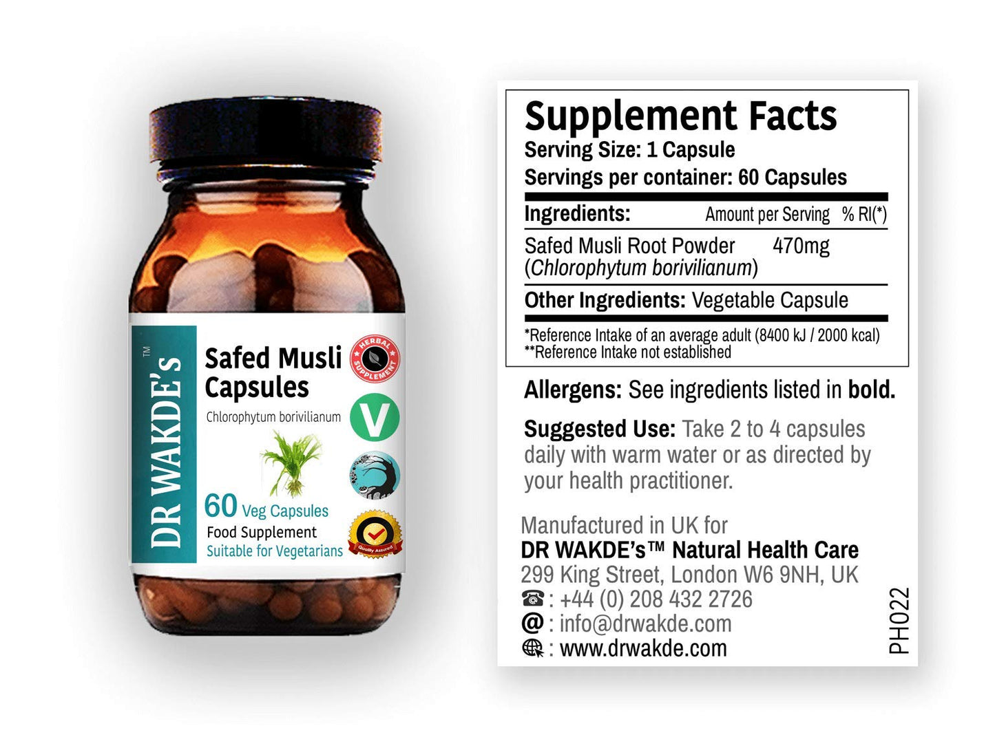 DR WAKDE's Safed Musli Capsules, 1 Count