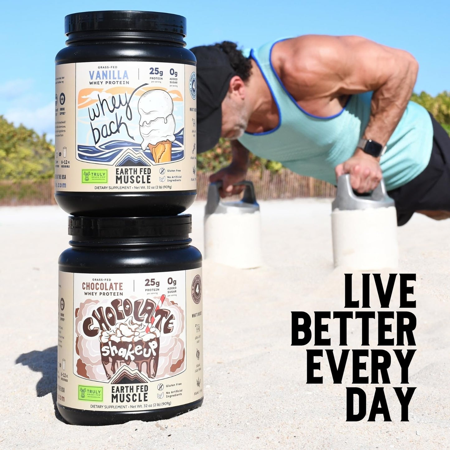 Earth Fed Muscle Whey Protein Isolate Powder Vanilla Irish Grass Fed 32