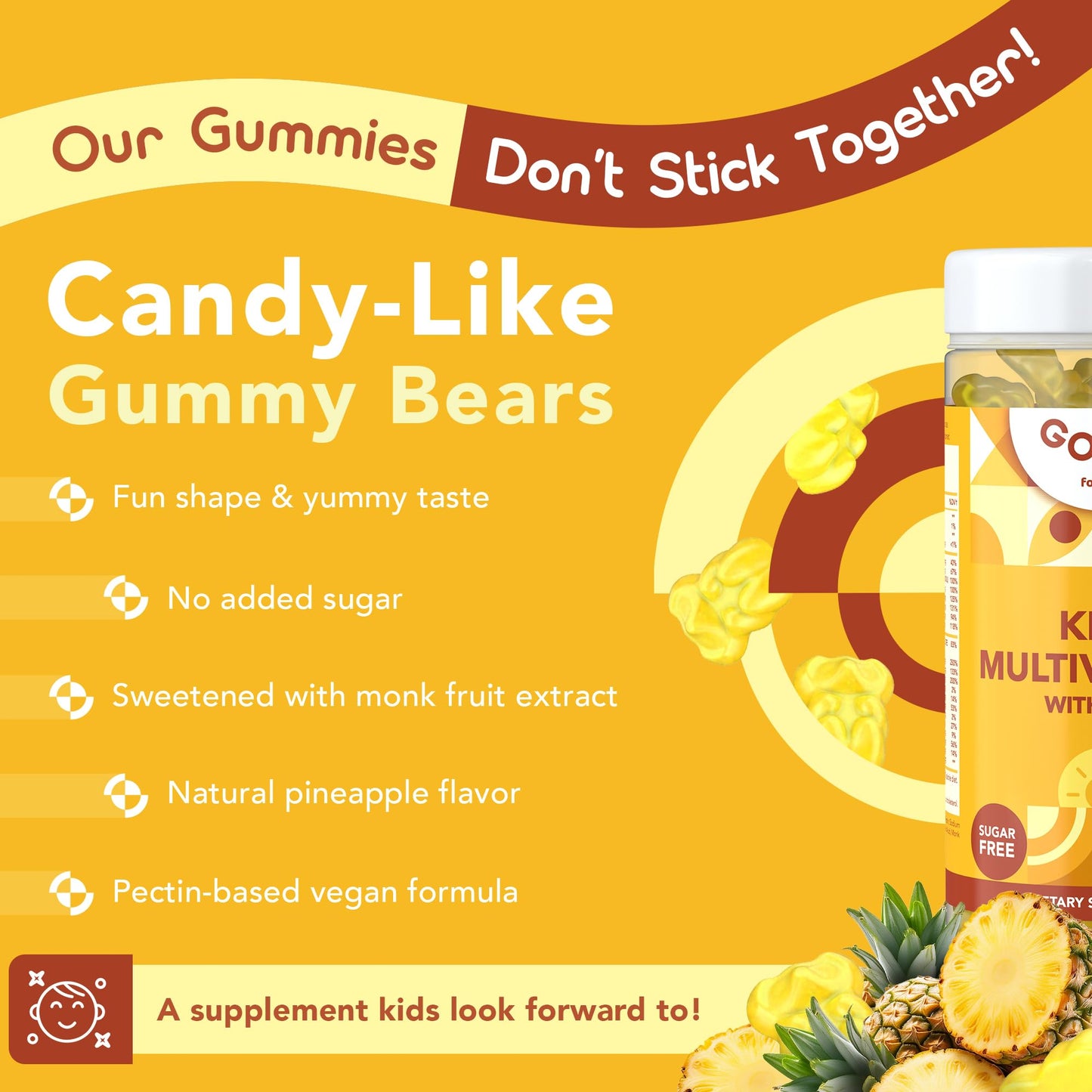 GOJOY NATURALS Iron Gummies for Kids, 60 Count