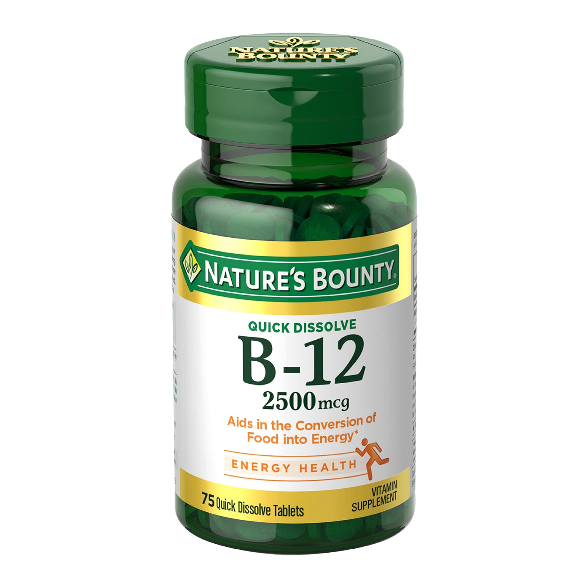 Nature's Bounty Vitamin B12 2500 mcg Tablets, 75 Count