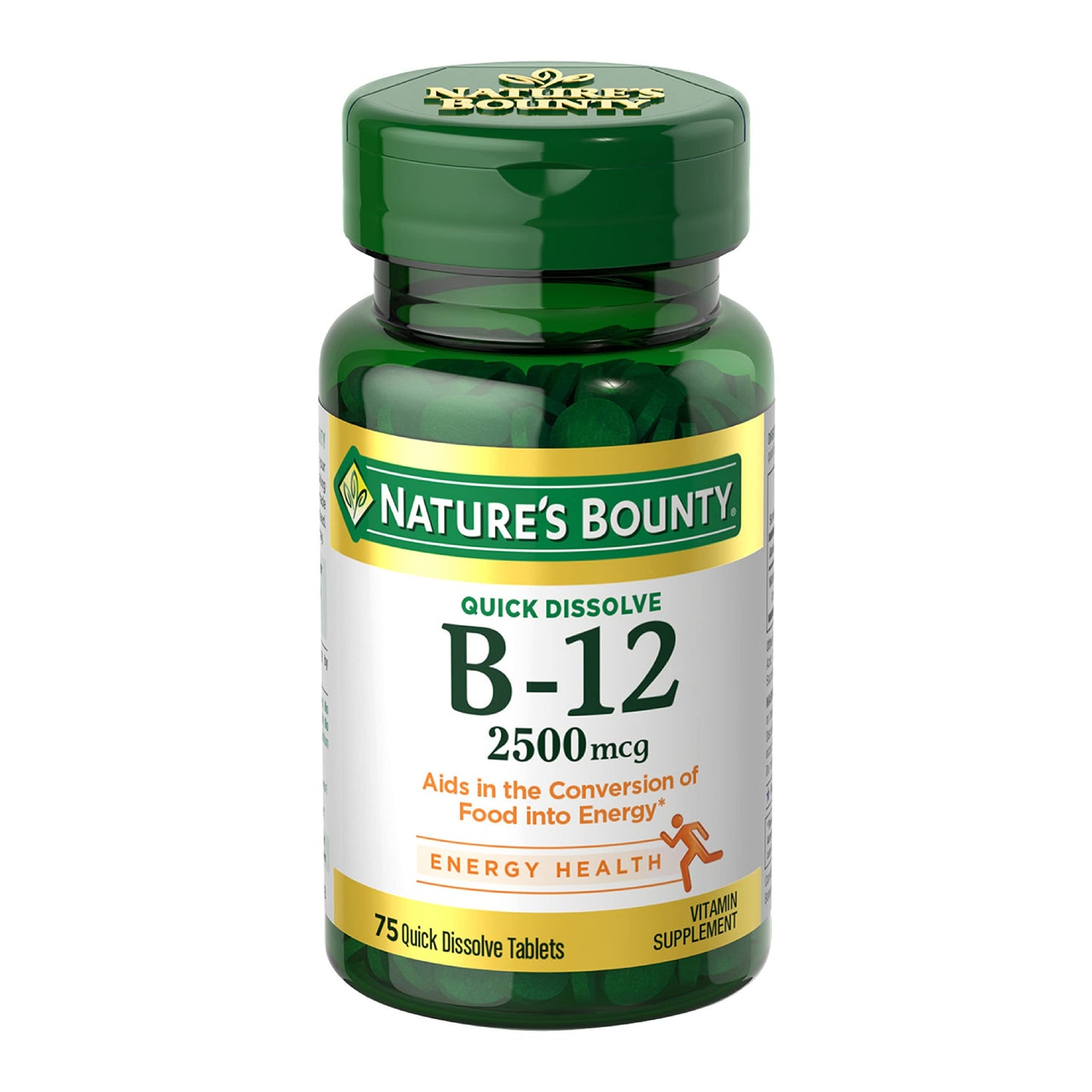 Nature's Bounty Vitamin B12 2500 mcg Quick Dissolve Tablets, 75 Count
