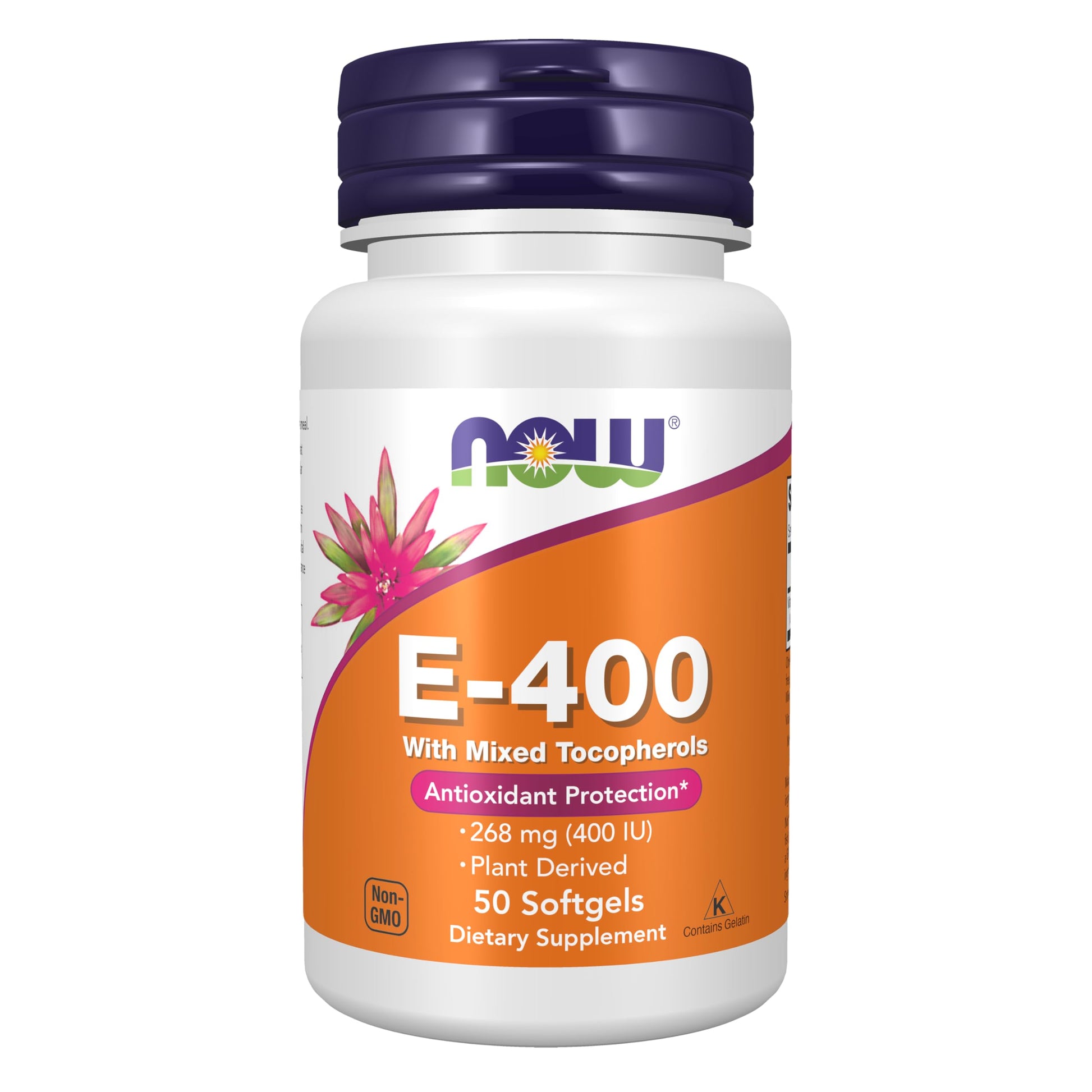 NOW Foods Vitamin E-400 IU Mixed Tocopherols Softgels, 50 Softgels
