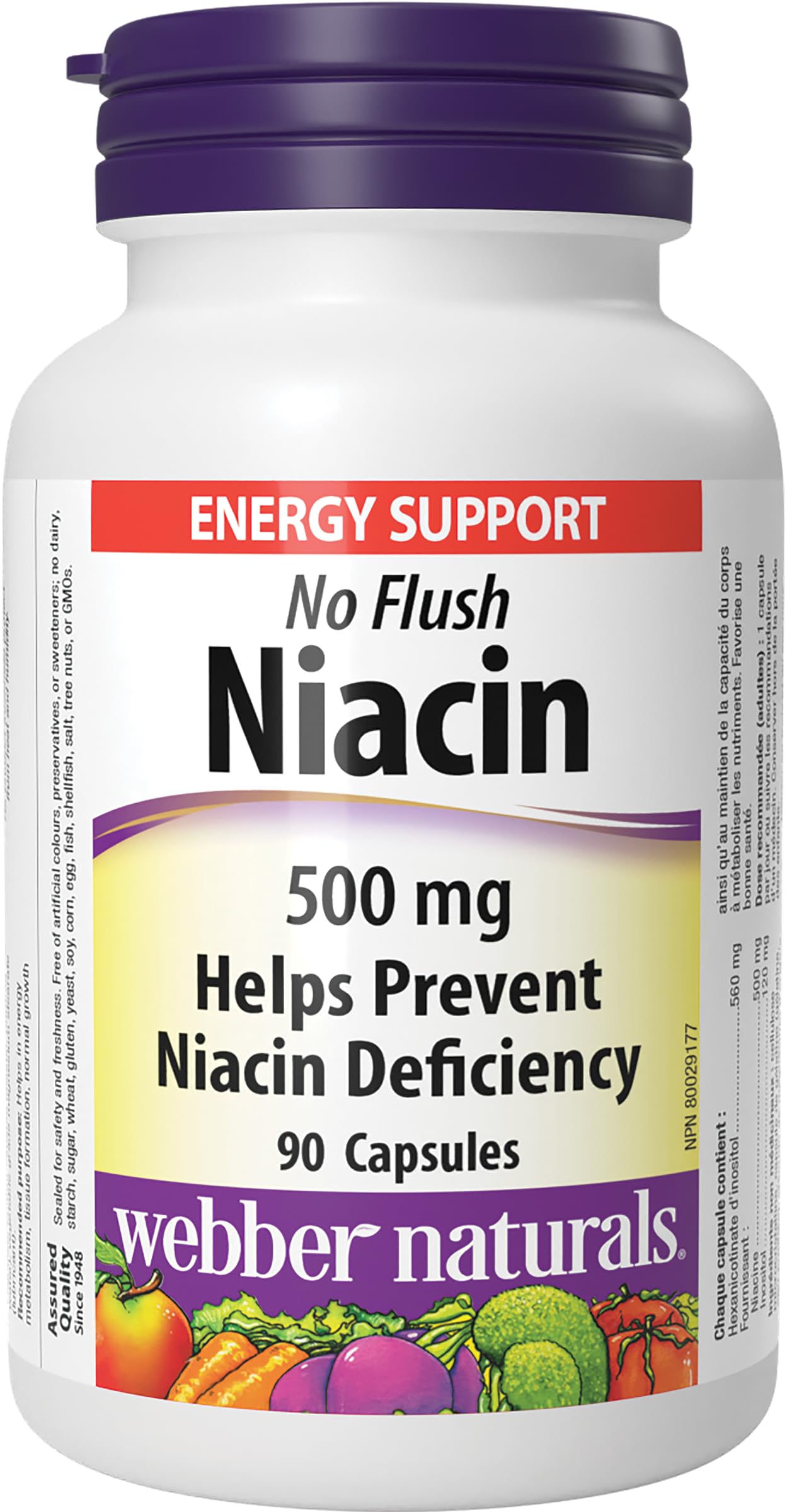 Webber Naturals No Flush Niacin Vitamin B3 Capsule 90 Count
