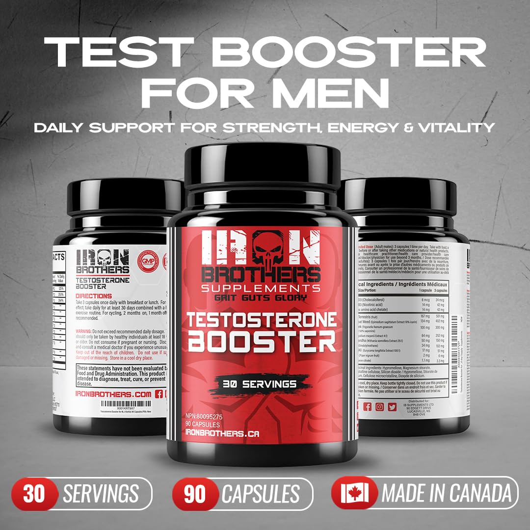 Iron Brothers Supplements Men’s Testosterone Support Supplement Capsule 90 Capsules