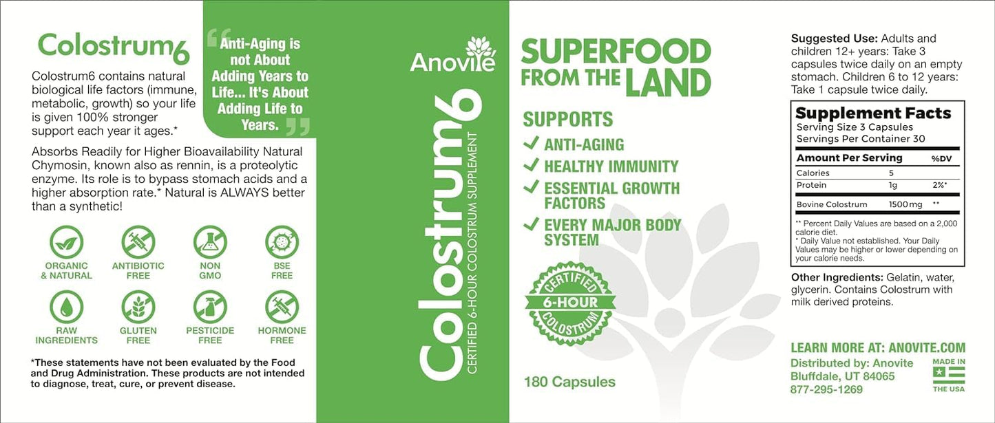 Generic Anovite Colostrum6 Capsules 180