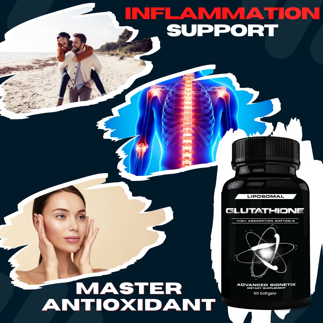 Advanced Bionetix 850mg Liposomal Glutathione Supplement Softgels, 60 Count