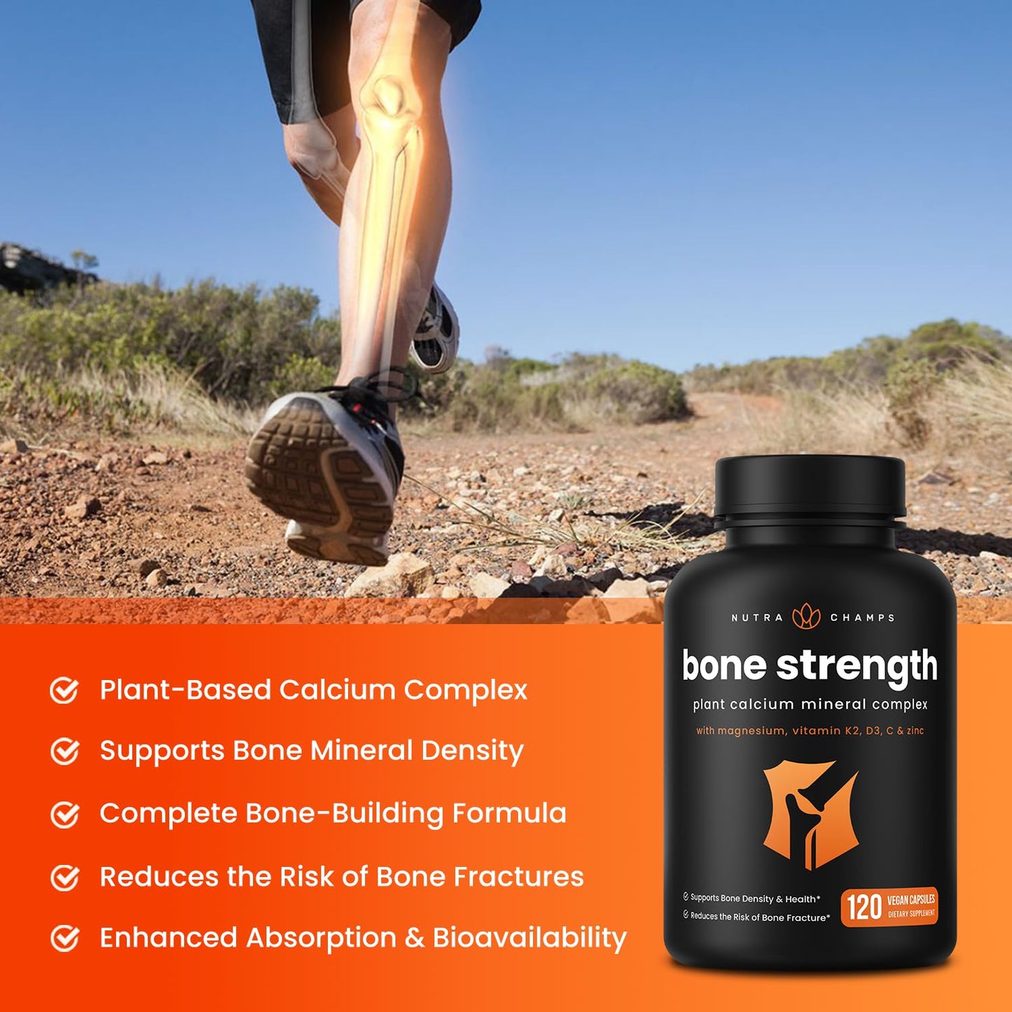 NutraChamps Calcium Supplement for Bone Strength 120 Capsules