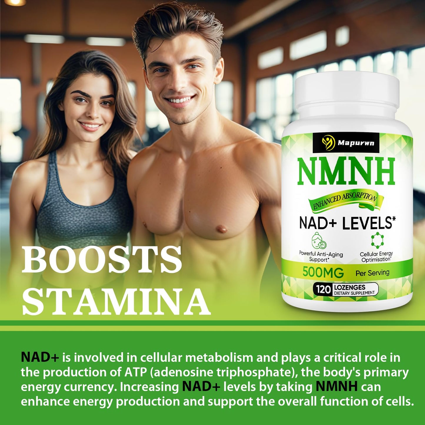 Mapurwn NMNH (Dihydronicotinamide Mononucleotide) NMN Supplement Capsule 120 Count