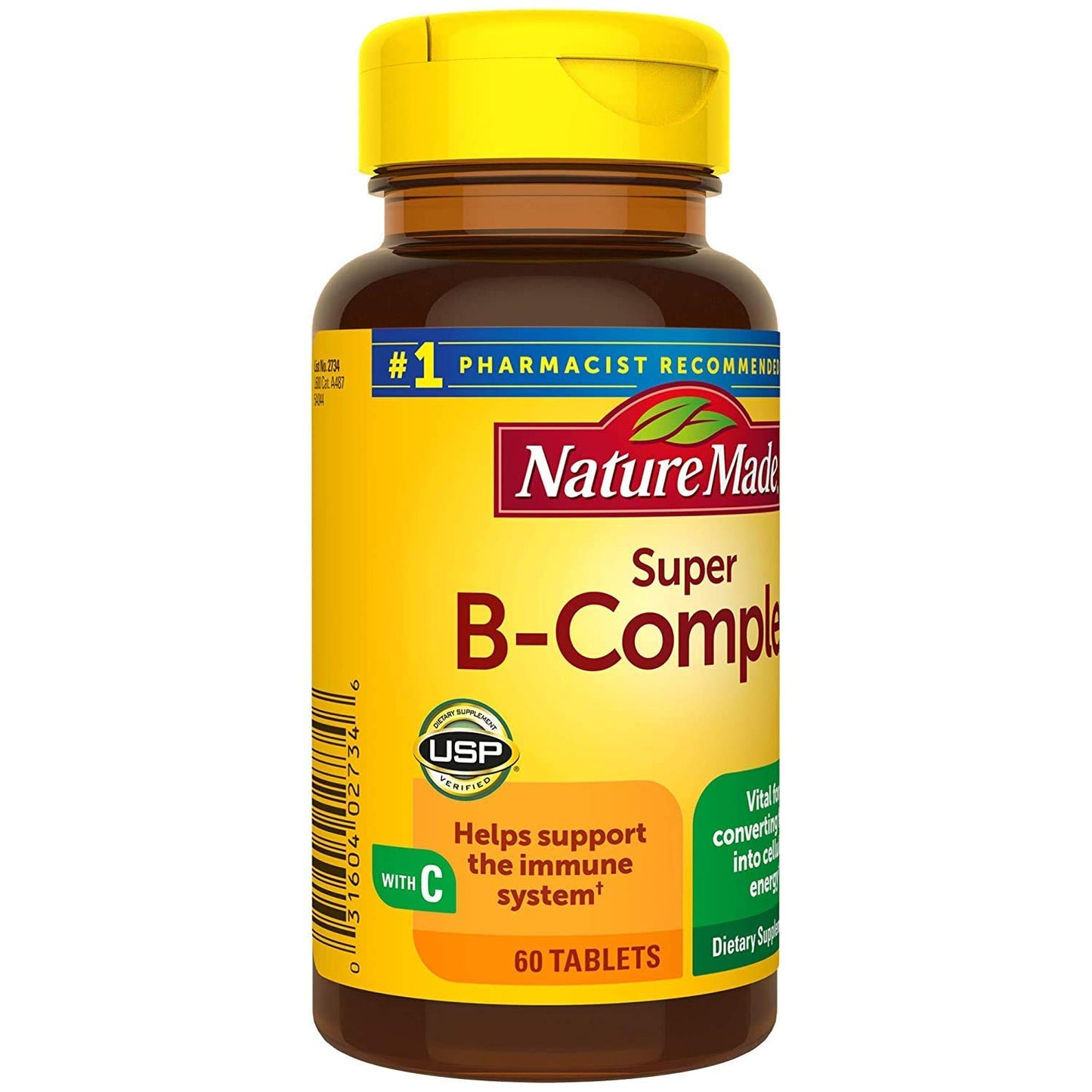 Nature Made Super B-Complex with Vitamin C and Folic Acid, 60 Tablets