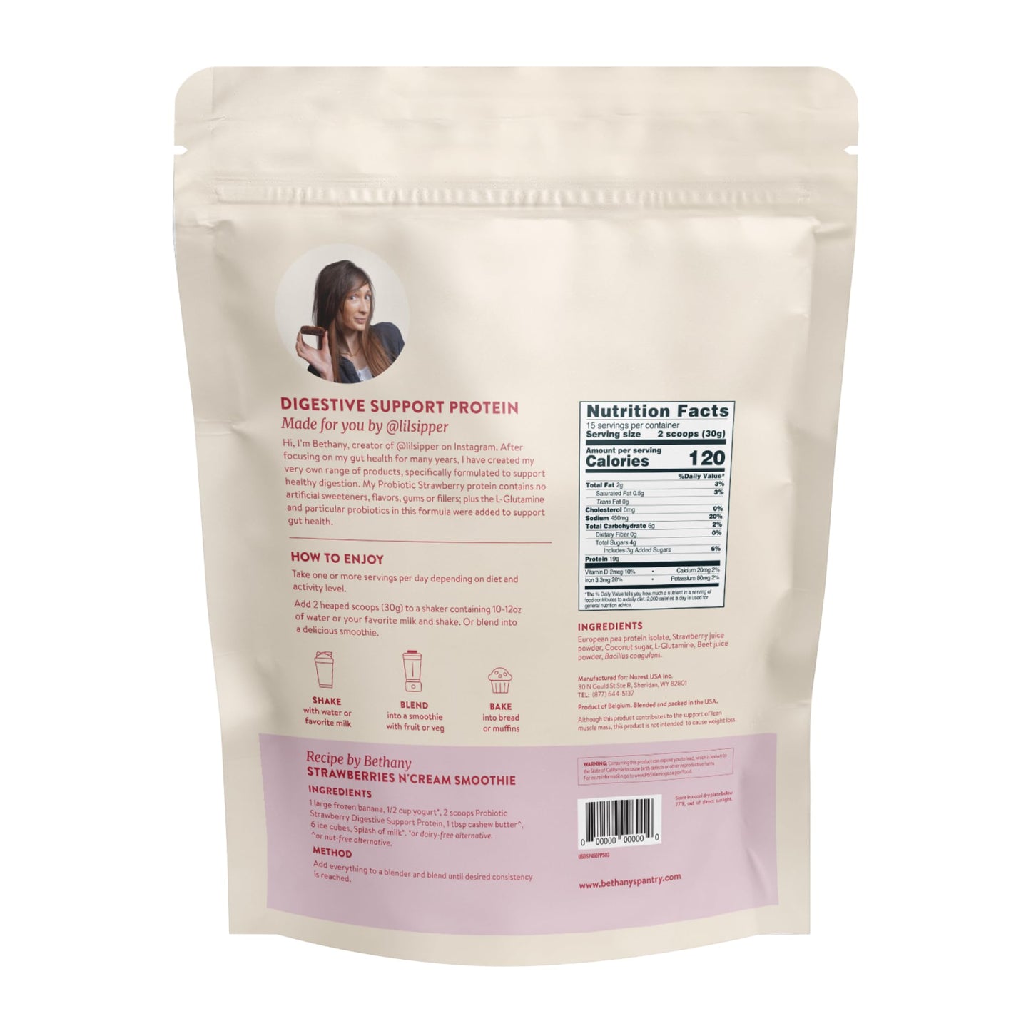 BETHANY'S PANTRY Digestive Support Protein Powder 15.87 Ounce