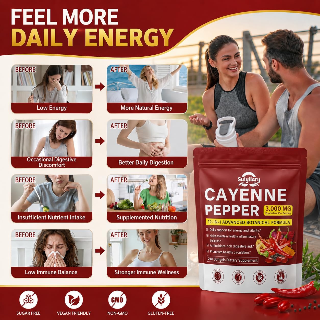 Suiyilary Cayenne Pepper Softgels 300 Count