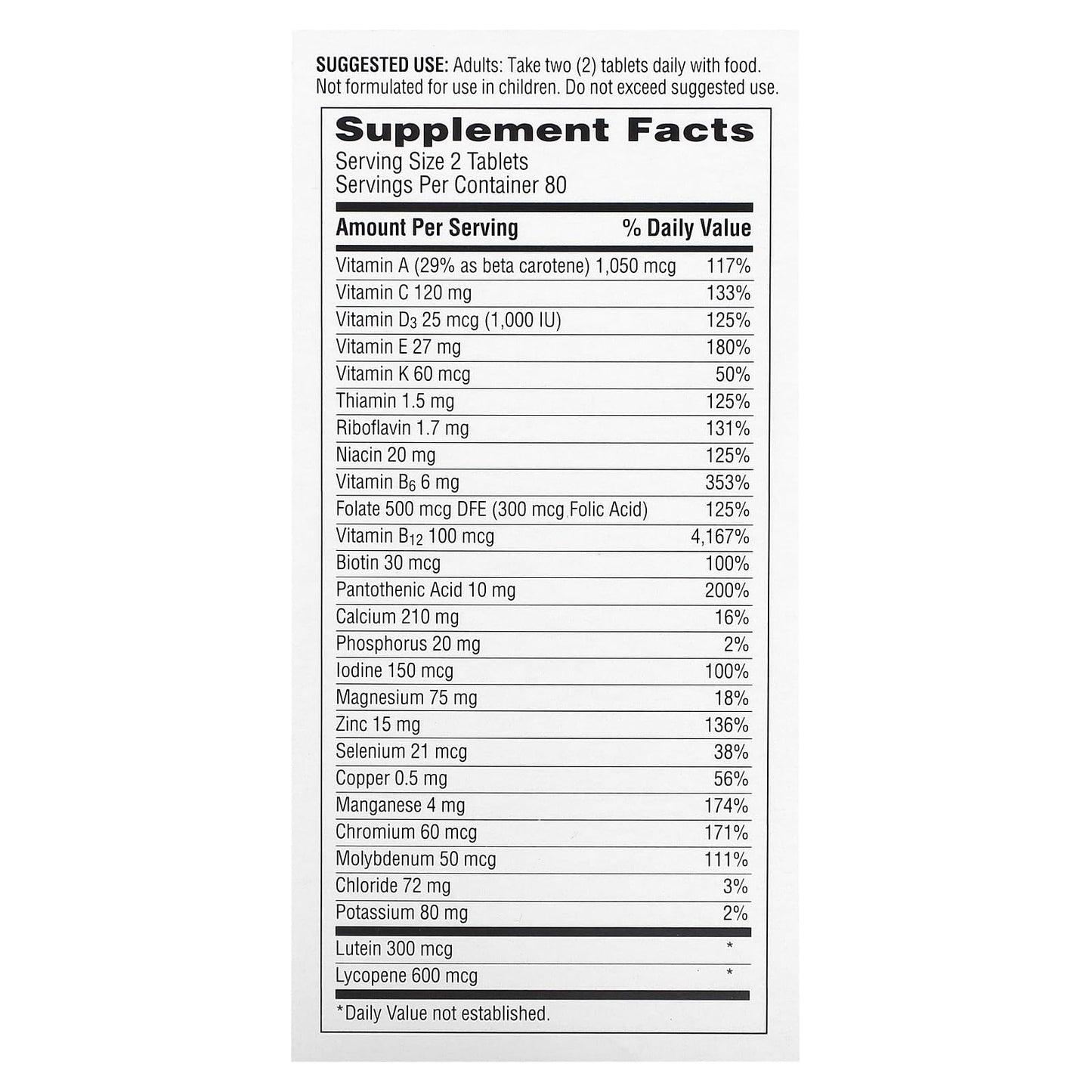 Centrum Minis Silver Multivitamin for Men 50 Plus Multimineral Supplement Vitamin D3 B and Zinc Non-GMO Tablets, 160 Count