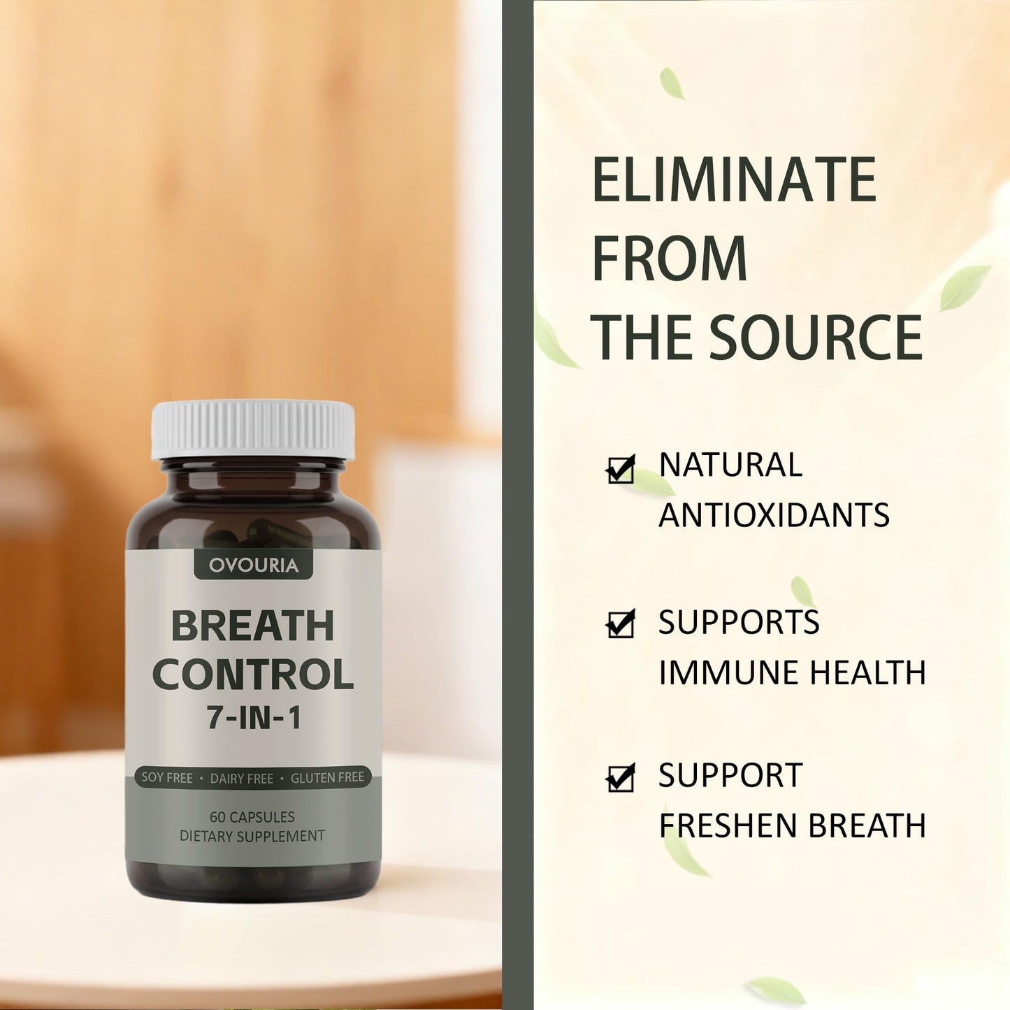 TANSPRESSO ovouria Breath & Gut Balance Capsules 60 Capsules