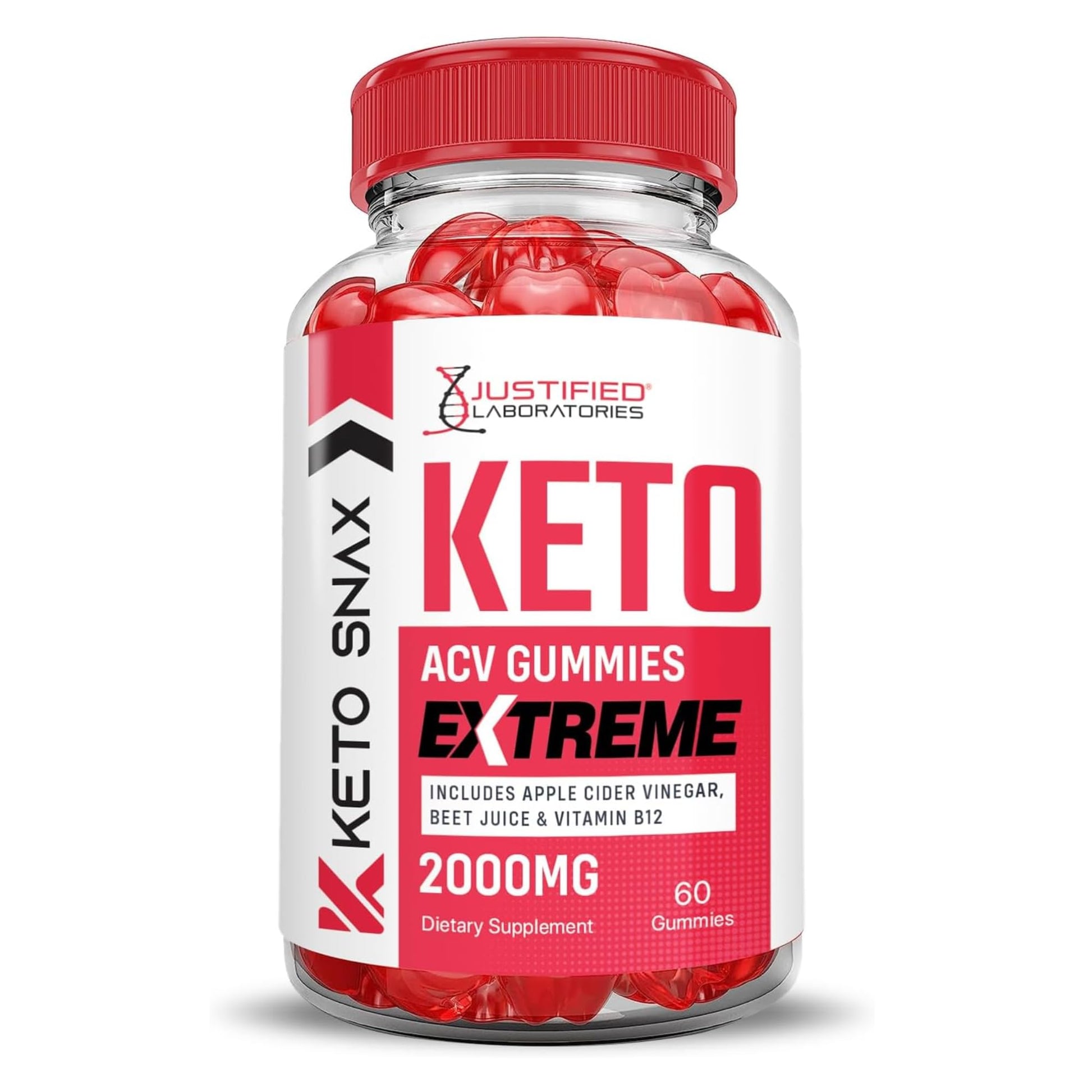 Justified Laboratories Keto Snax Keto ACV Gummies Extreme, 60 Count