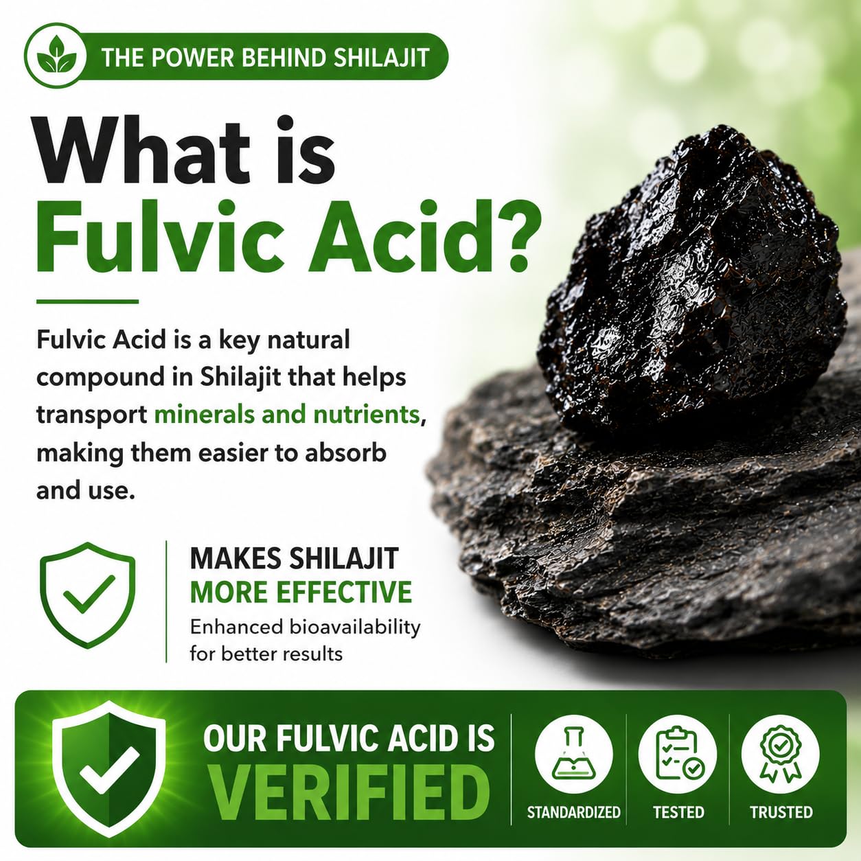 HCL Herbal Code Labs Pure Shilajit Resin with Ashwagandha, 60 Capsules