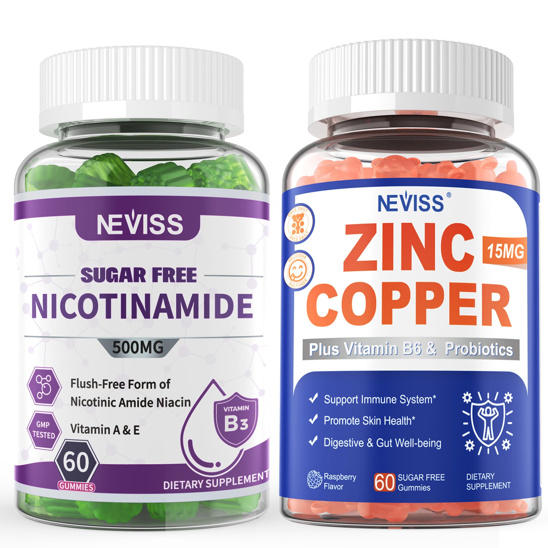 NEVISS Nicotinamide 500mg Gummies with Zinc and Copper